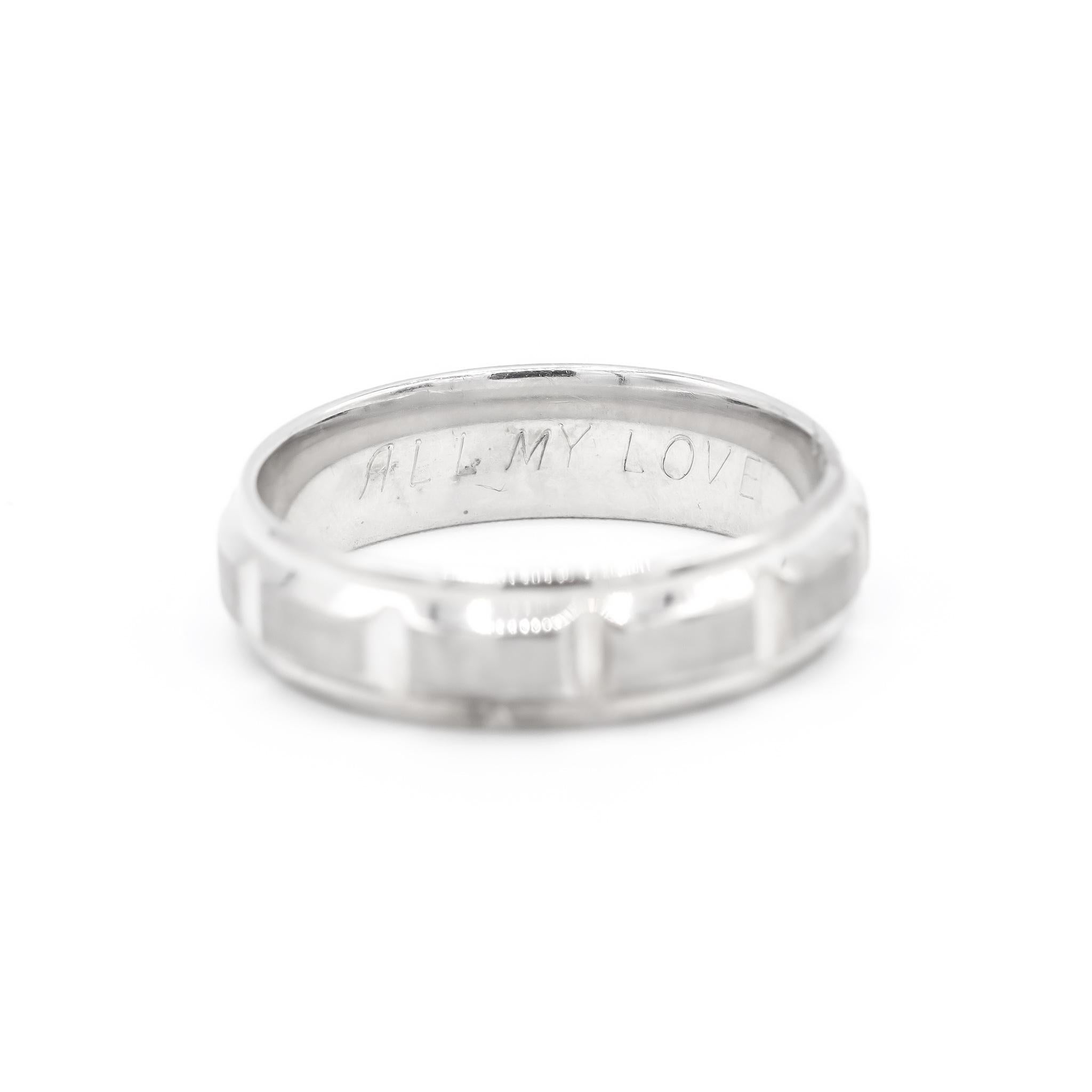 Men's 14K White Gold Band For Sale 3