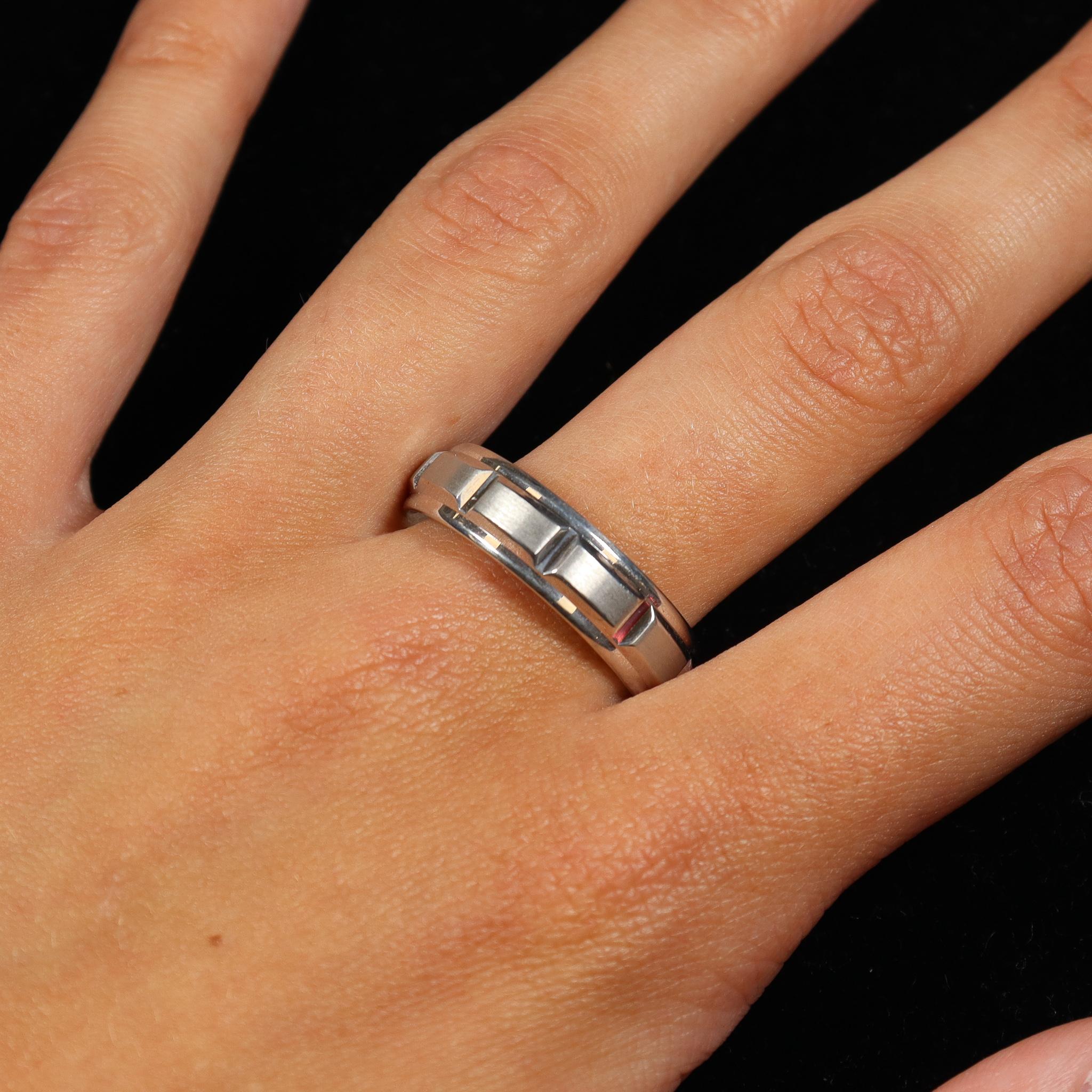 Men's 14K White Gold Band For Sale 4