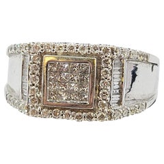 Men
s 14K White Gold Diamond Cluster Ring