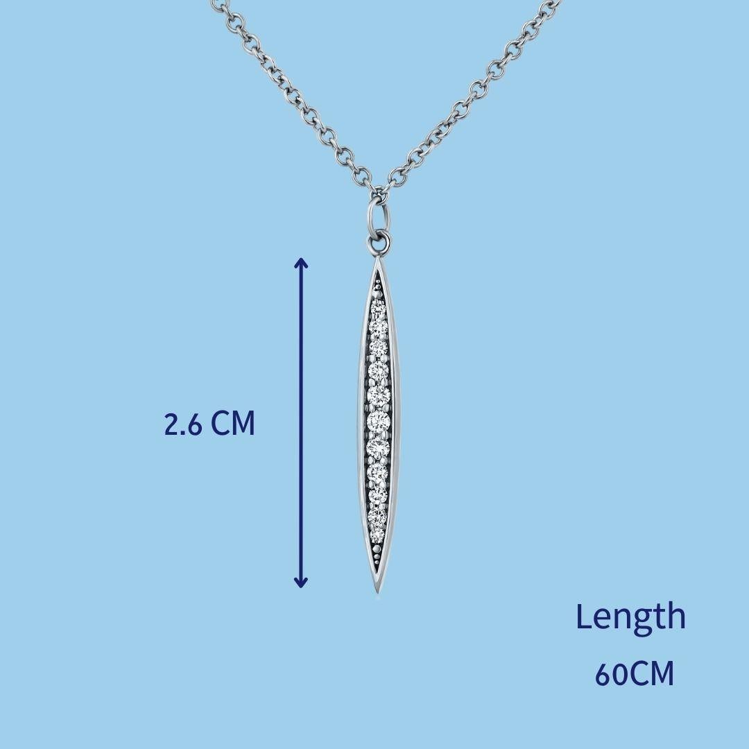 Modern Men’s 14K White Gold Diamond Pendant Diamond Necklace for Him by Shlomit Rogel For Sale