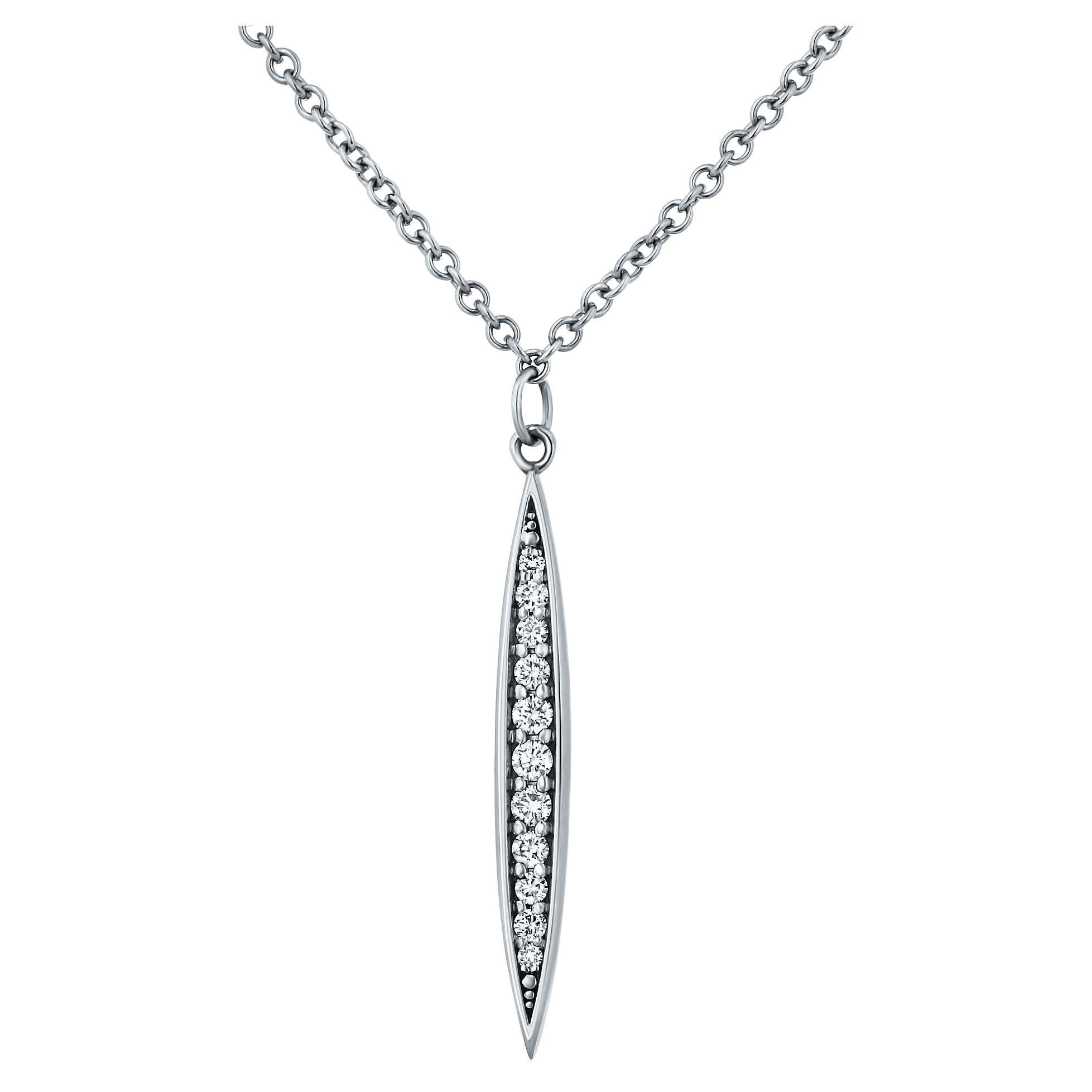 Men’s 14K White Gold Diamond Pendant Diamond Necklace for Him by Shlomit Rogel For Sale