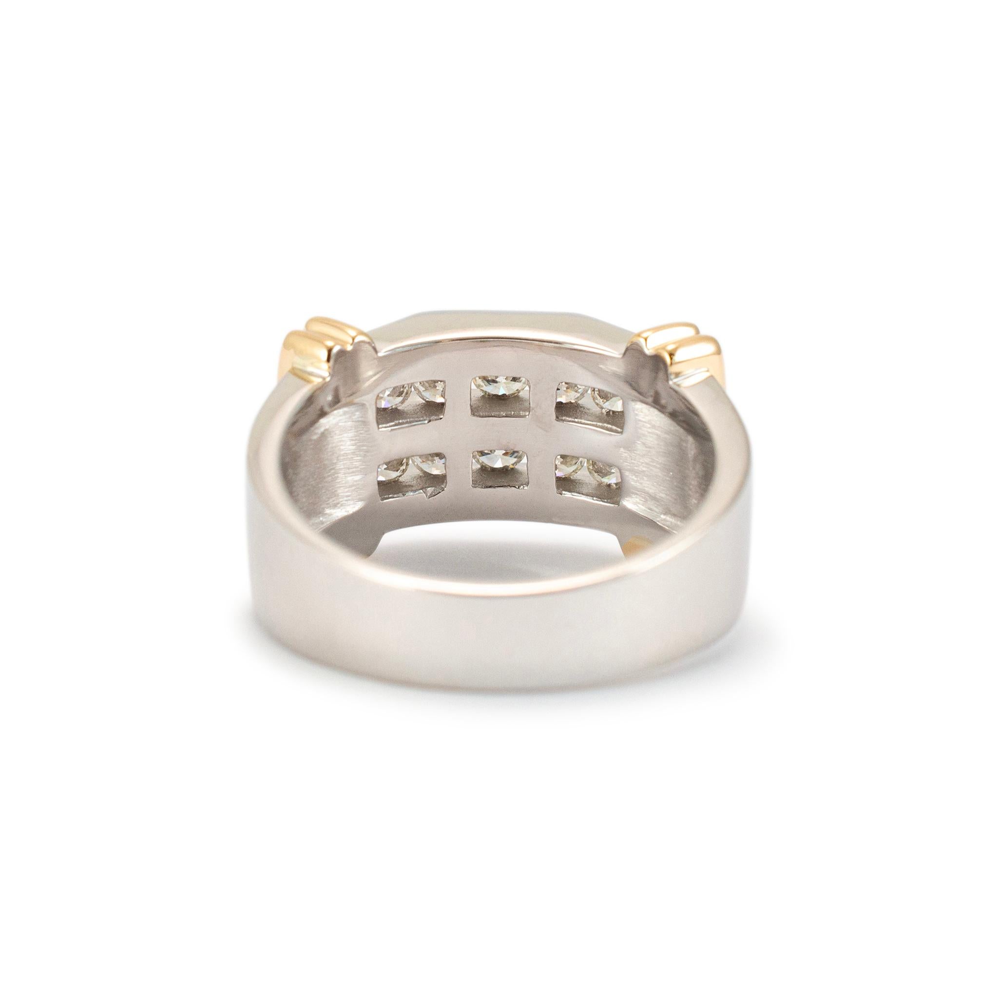 Herren 14K Weiß & Gelbgold Zwei Row Channel Diamond Band 2