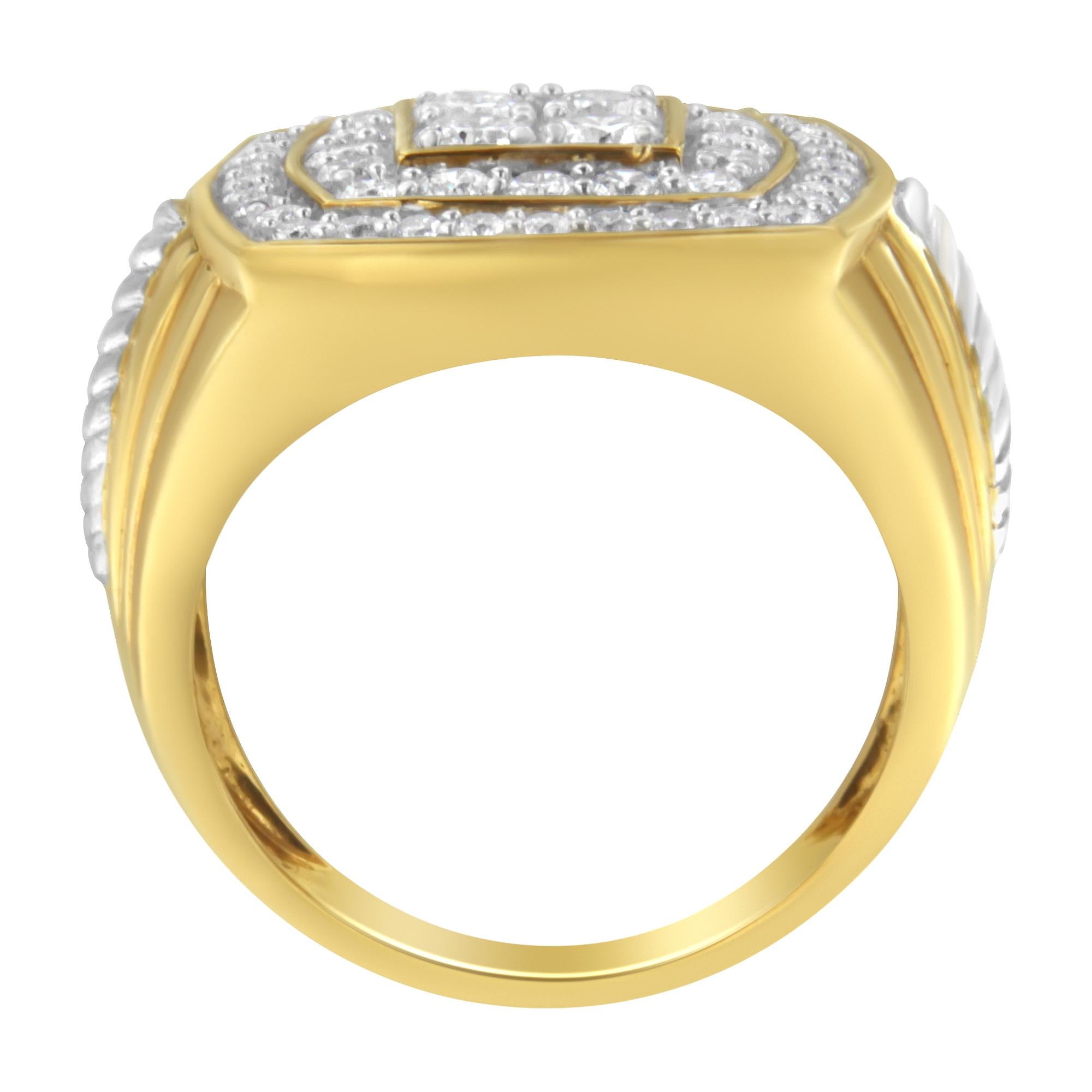 men's diamond rectangle ring in 14k gold 1/2 ct. t.w. - gold