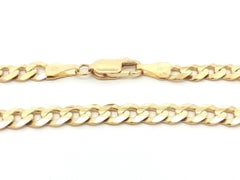 Men's 14k Yellow Gold 6mm Wide Curb Cuban Link Chain Bracelet w/ Lobster Clasp