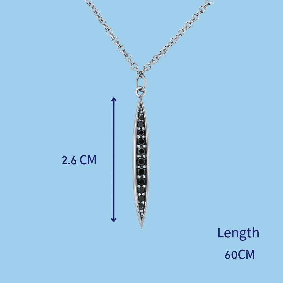 Men's Men’s 14K Yellow Gold Black Diamond Pendant Necklace for Him by Shlomit Rogel For Sale