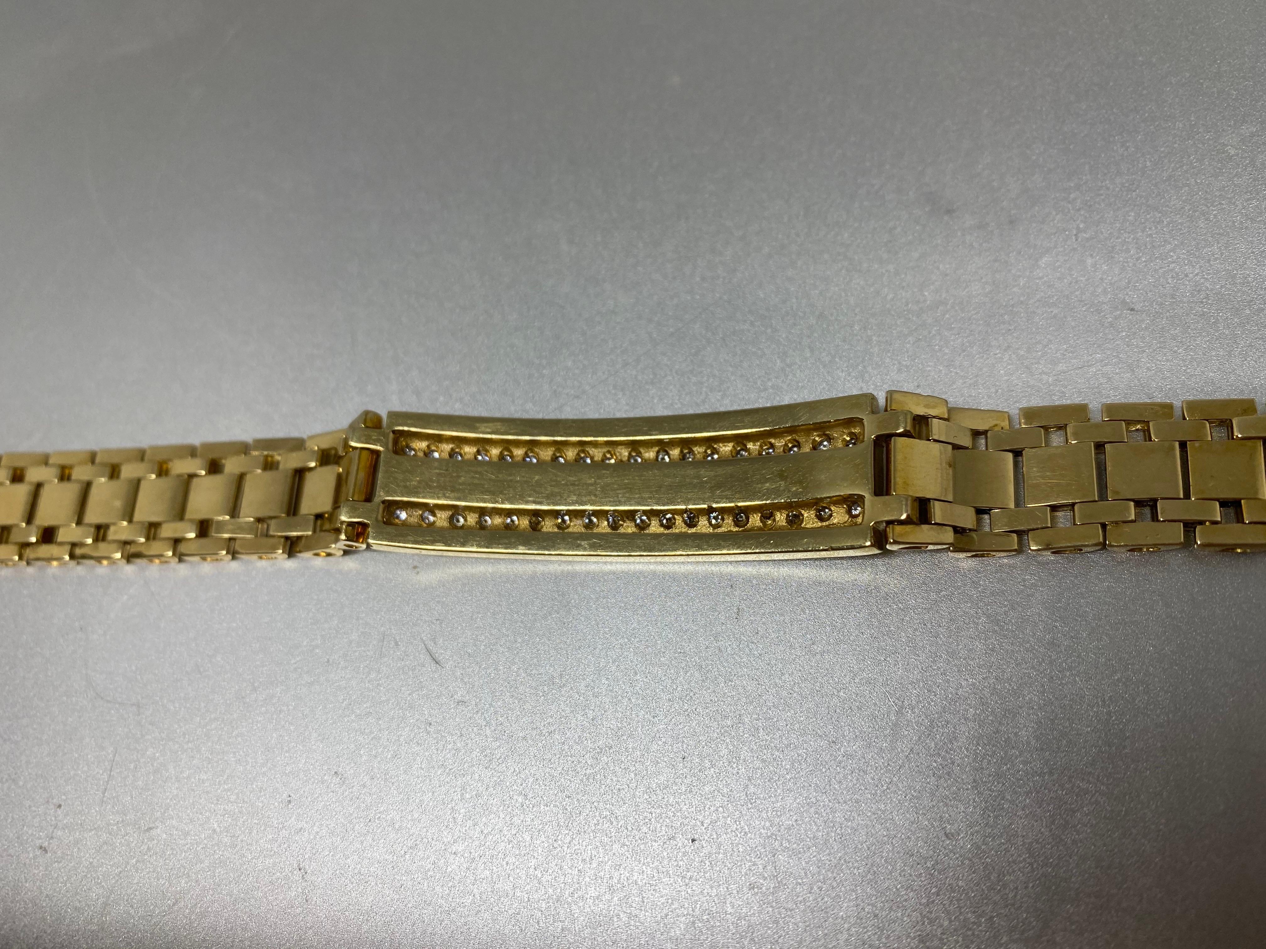 Bracelet de montre Jubilee en or jaune 14k, diamants et émail pour hommes en vente 1
