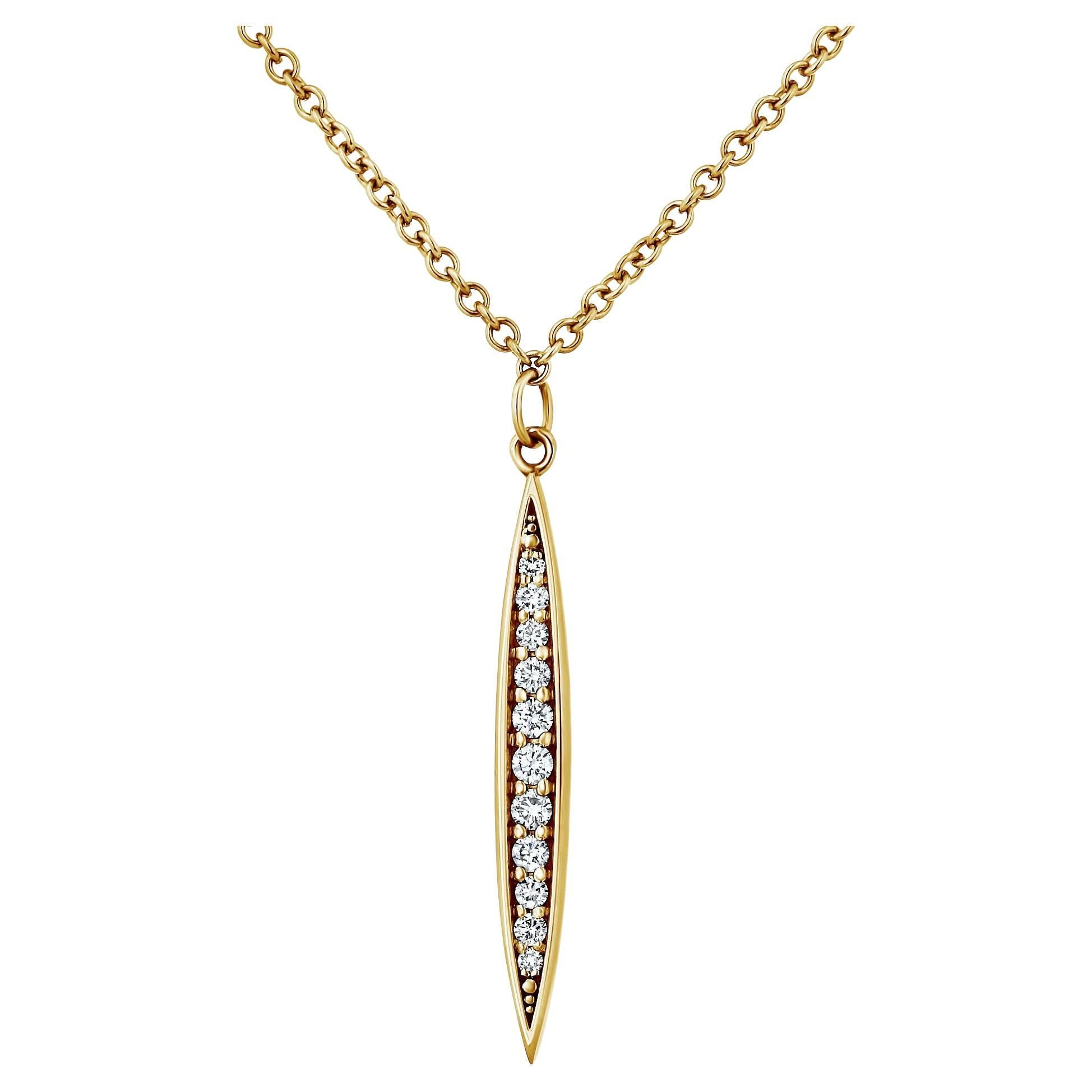 Men’s 14K Yellow Gold Diamond Pendant Diamond Necklace for Him by Shlomit Rogel For Sale