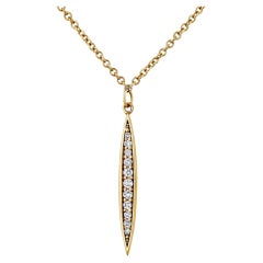 Men’s 14K Yellow Gold Diamond Pendant Diamond Necklace for Him by Shlomit Rogel