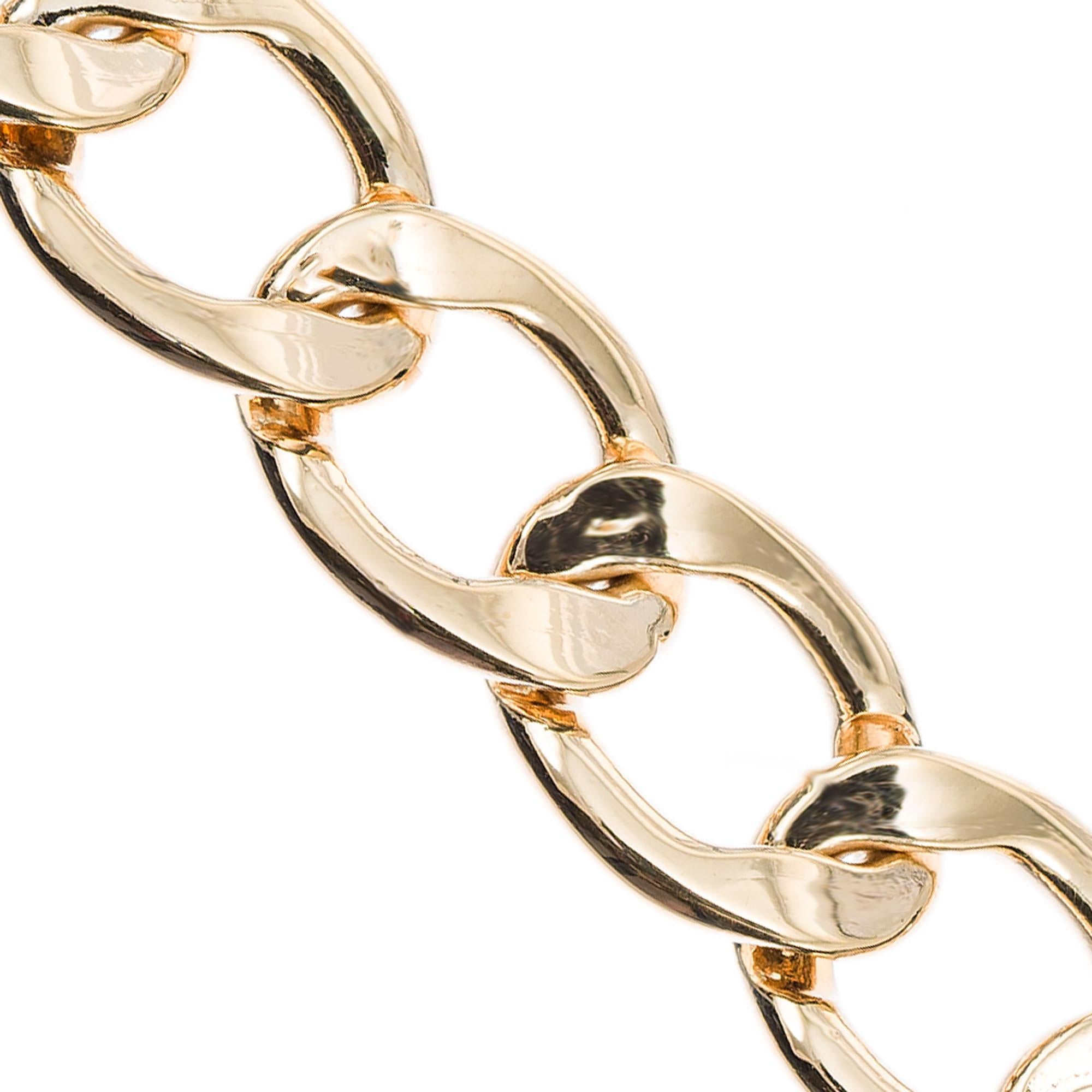 Men's Mens 14k Yellow Gold Oval Link Bracelet