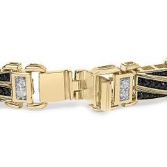 Bracelet d'homme en or jaune 14K sur argent 2.0 Cttw Black Diamond Statement Link Bracelet d'homme en or jaune 14K sur argent 2.0 Cttw Black Diamond Statement Link Bracelet d'homme en or jaune 14K sur argent 2.0 Cttw Black Diamond Statement Connection