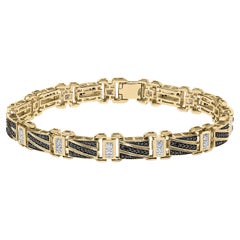 Bracelet d'homme en or jaune 14K sur argent 2.0 Cttw Black Diamond Statement Link Bracelet d'homme en or jaune 14K sur argent 2.0 Cttw Black Diamond Statement Link Bracelet d'homme en or jaune 14K sur argent 2.0 Cttw Black Diamond Statement Connection