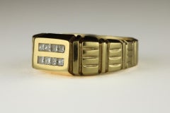 Men's 14K Yellow Gold Princess-Cut Diamond Band