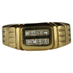 Men's 14K Yellow Gold Princess-Cut Diamond Band