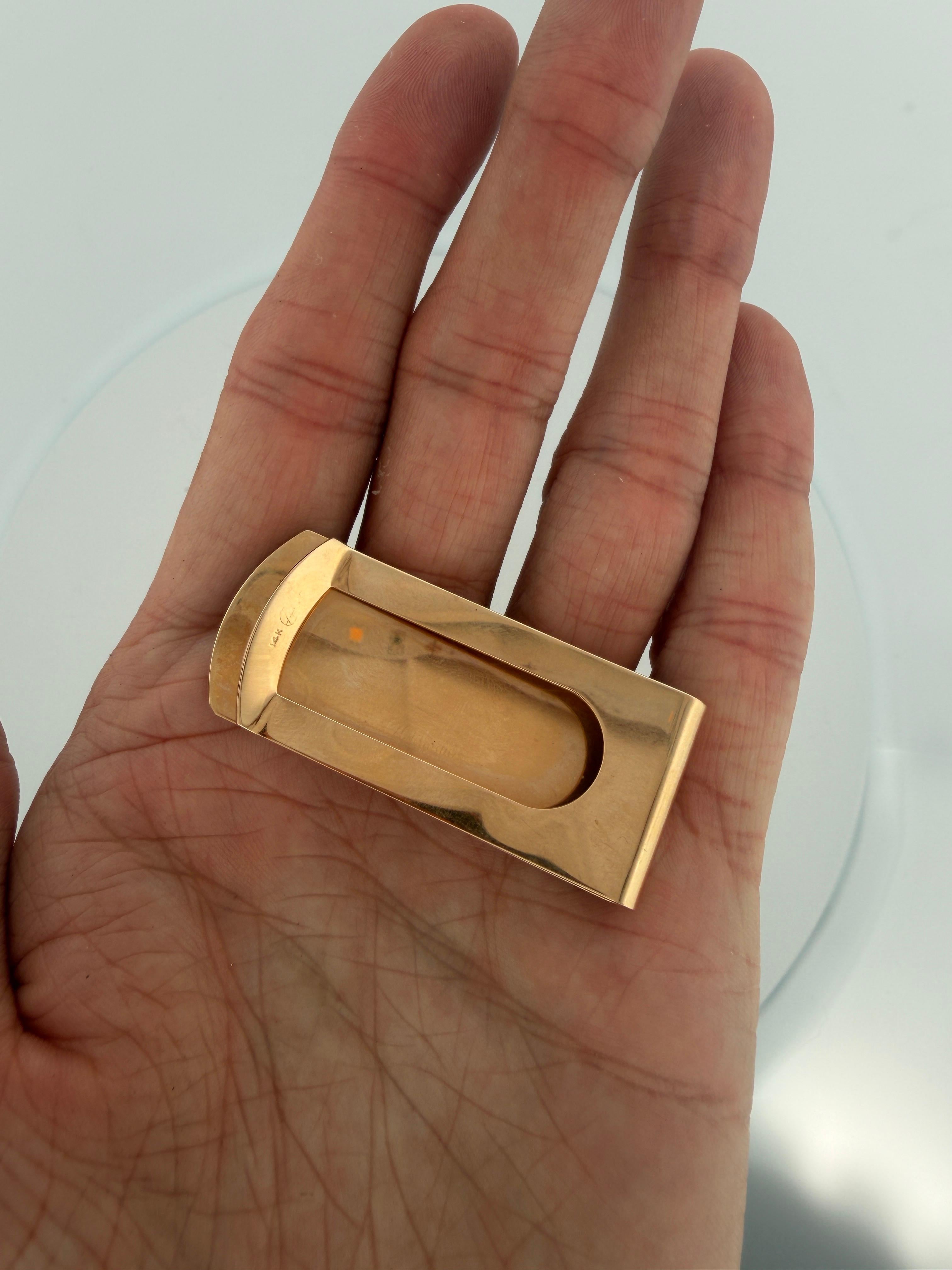 Pinza para billetes de hombre de oro amarillo de 14 quilates macizo Monedero 1,75 14-15 gramos en Bueno estado para la venta en West Hollywood, CA