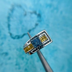 Men's 1.50ct Multicolor 14k White Gold Ring