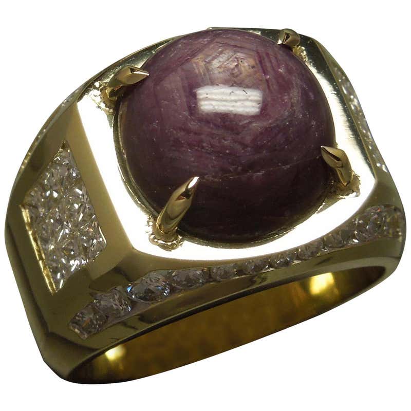Men's Ruby and Diamond Armored Crest Ring For Sale at 1stDibs | mens ...