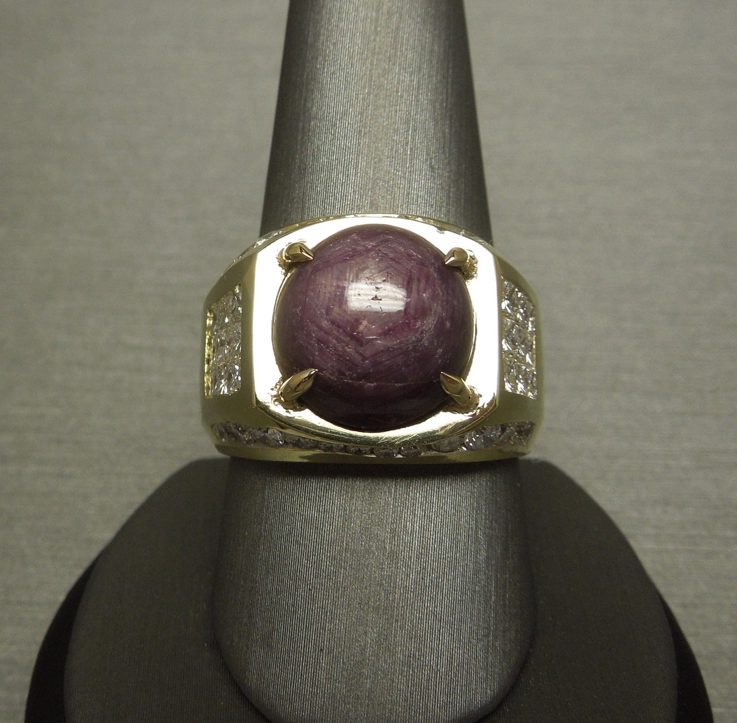 mens star ruby ring