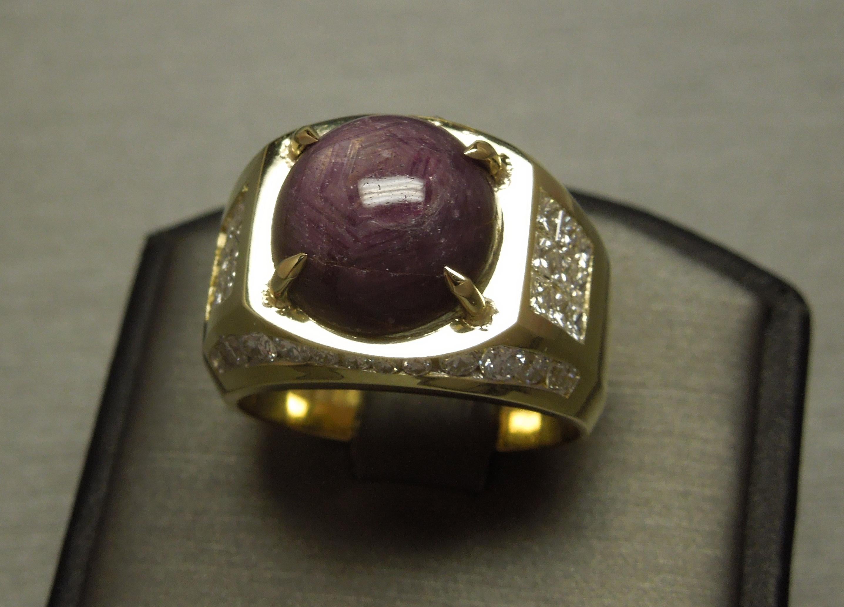 mens star ruby ring