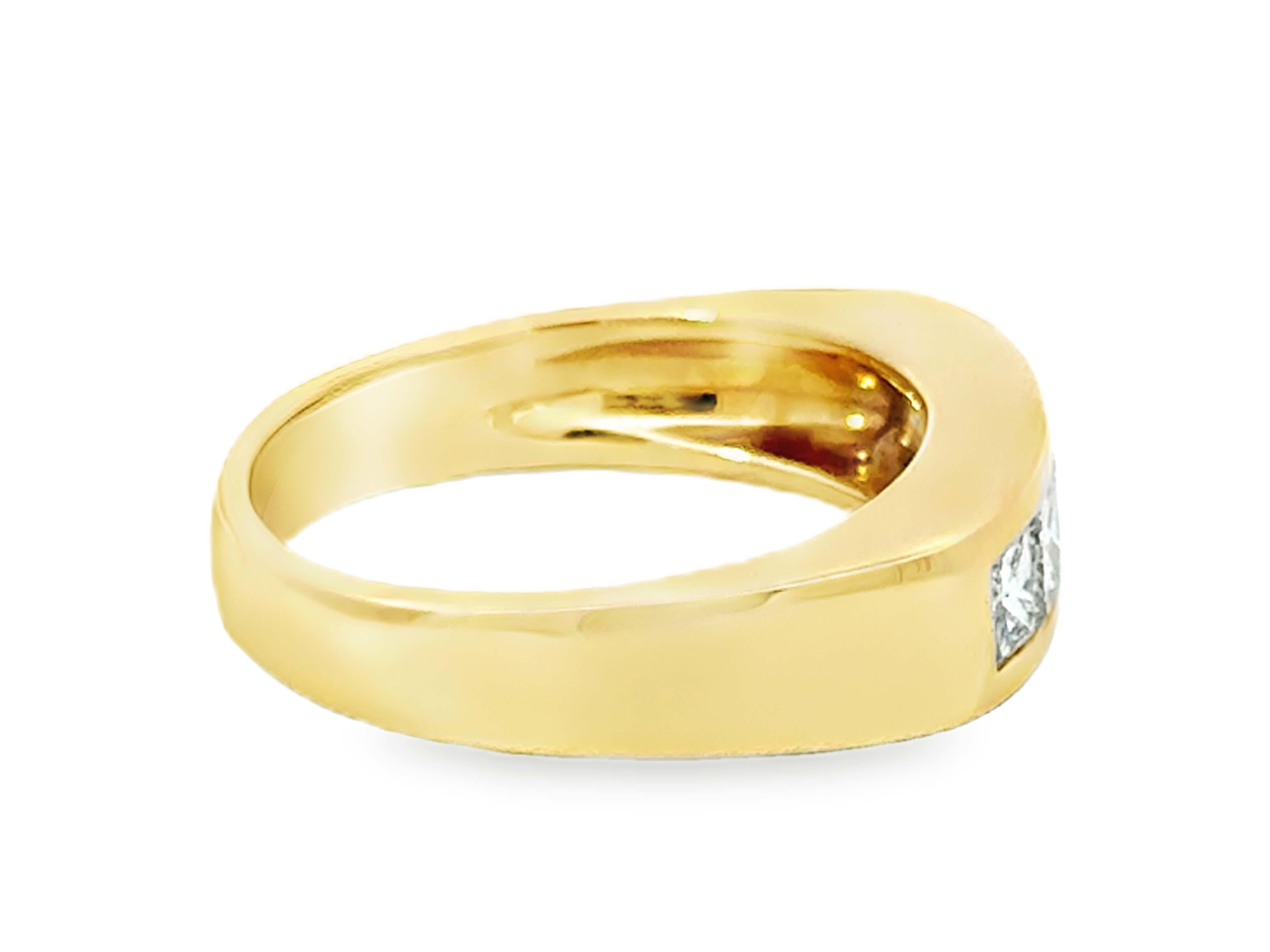 Men's Mens 1.75 Carat Princess Cut Channel Set Diamond Band Ring 14K Yellow Gold For Sale