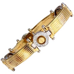 Bracelet grille à vis en or 14 carats avec diamants naturels de 1,77 carat pour hommes