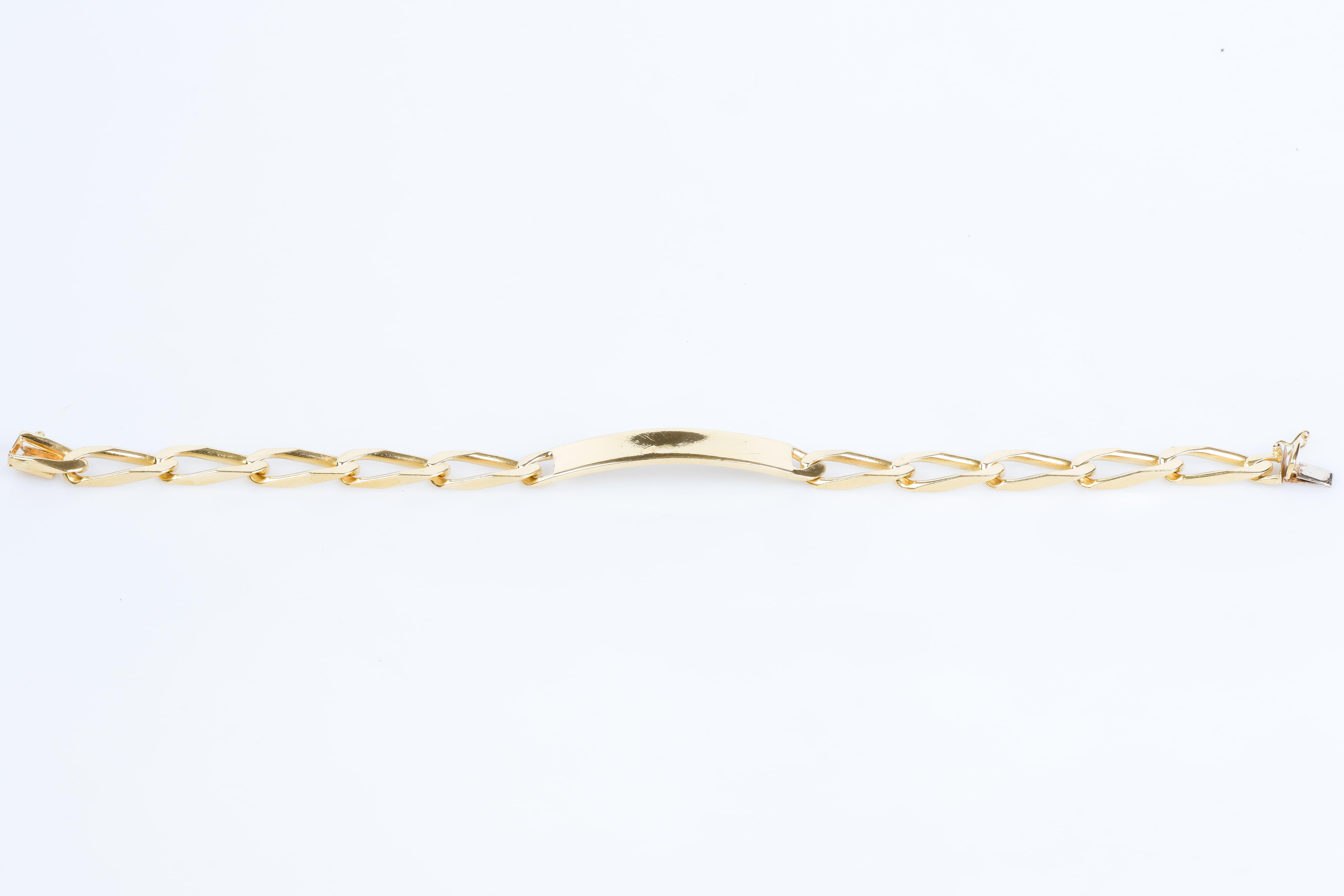 Men’s 18 carat yellow gold bracelet in chain link mesh For Sale 3