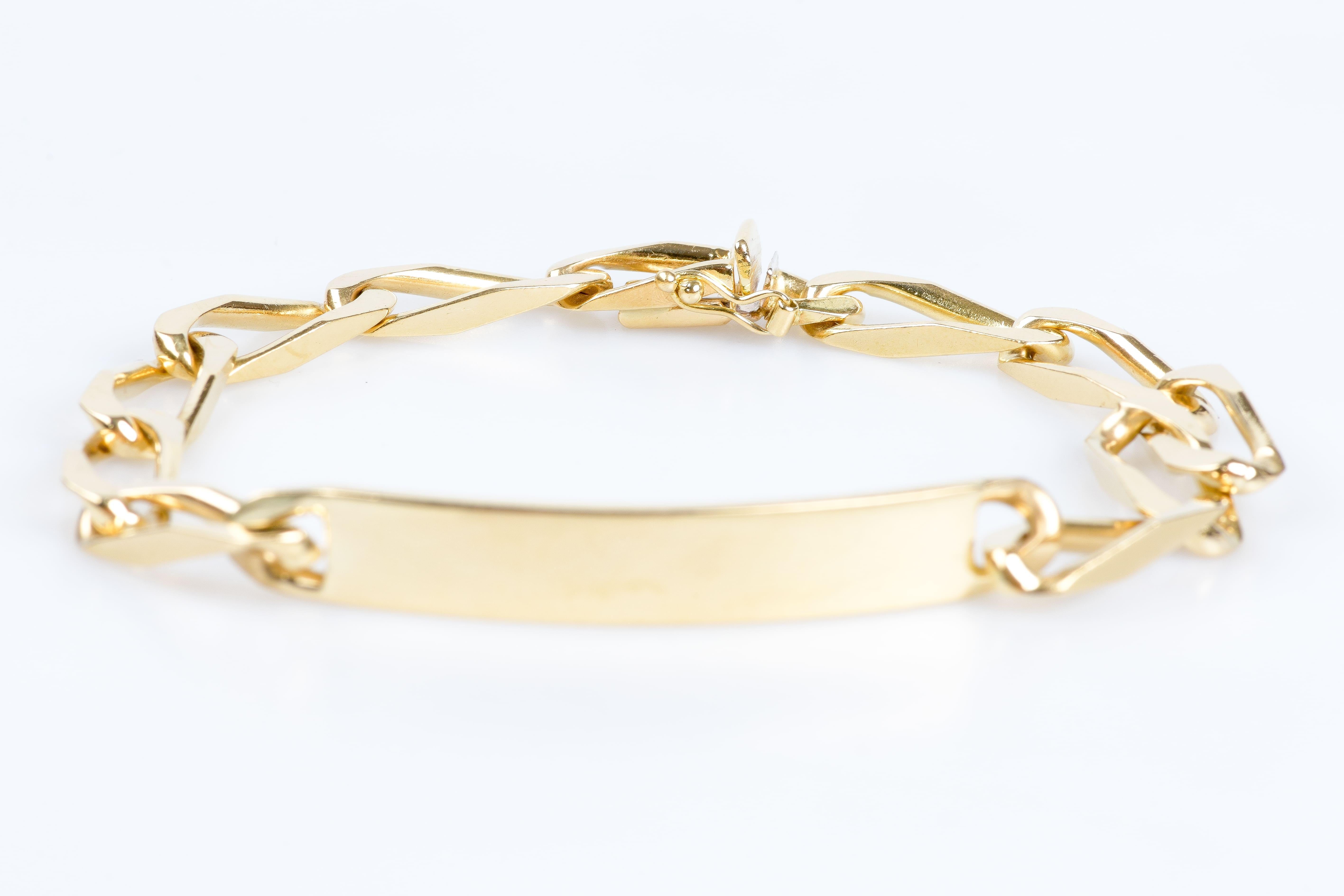 Herrenarmband aus 18 Karat Gelbgold mit Gliederkette im Angebot 2