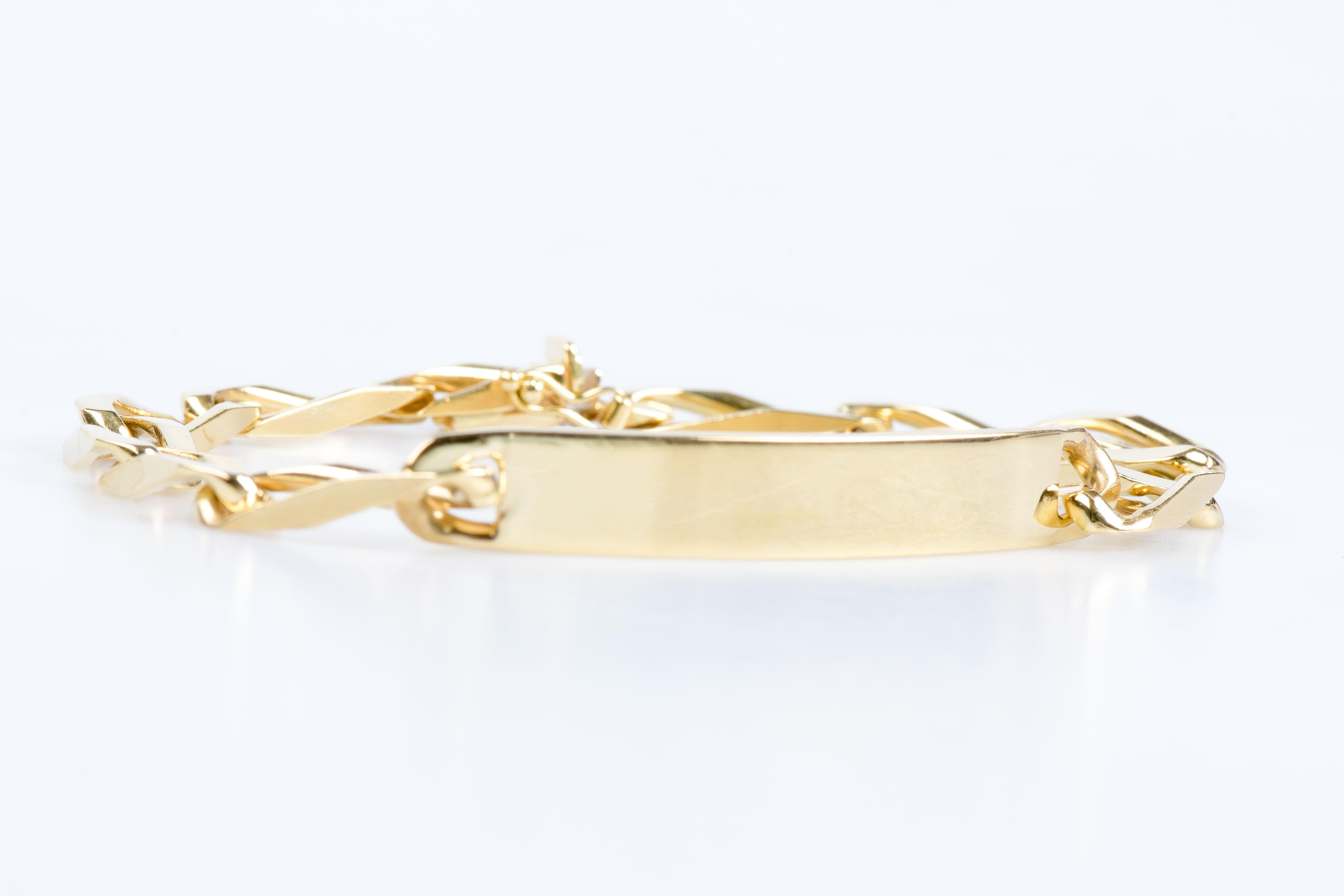 Men's Men’s 18 carat yellow gold bracelet in chain link mesh For Sale