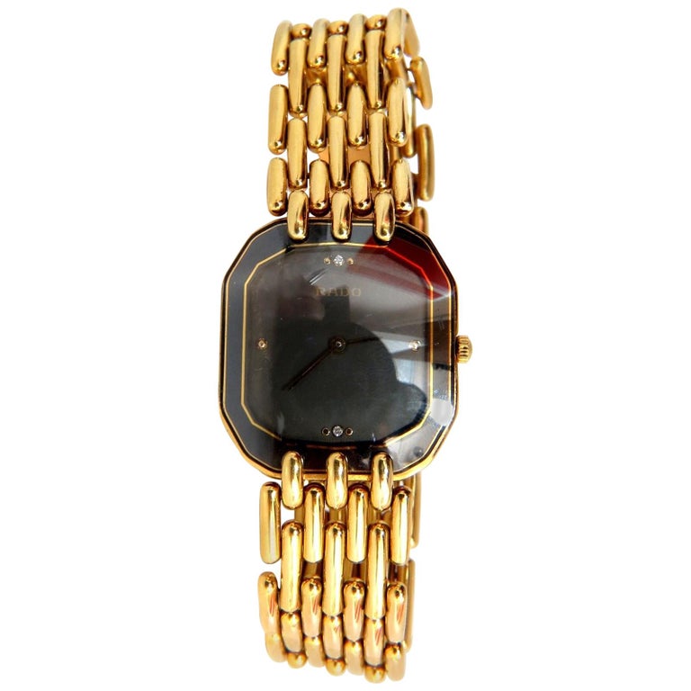 Men's 18 Karat Rado Watch 92 Grams Tested and Working Order For Sale at  1stDibs | rado 18k gold watch price, rado 18 karat gold watch