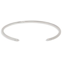 Men's 18 Karat White Gold Cuff with White Diamonds by Allison Bryan