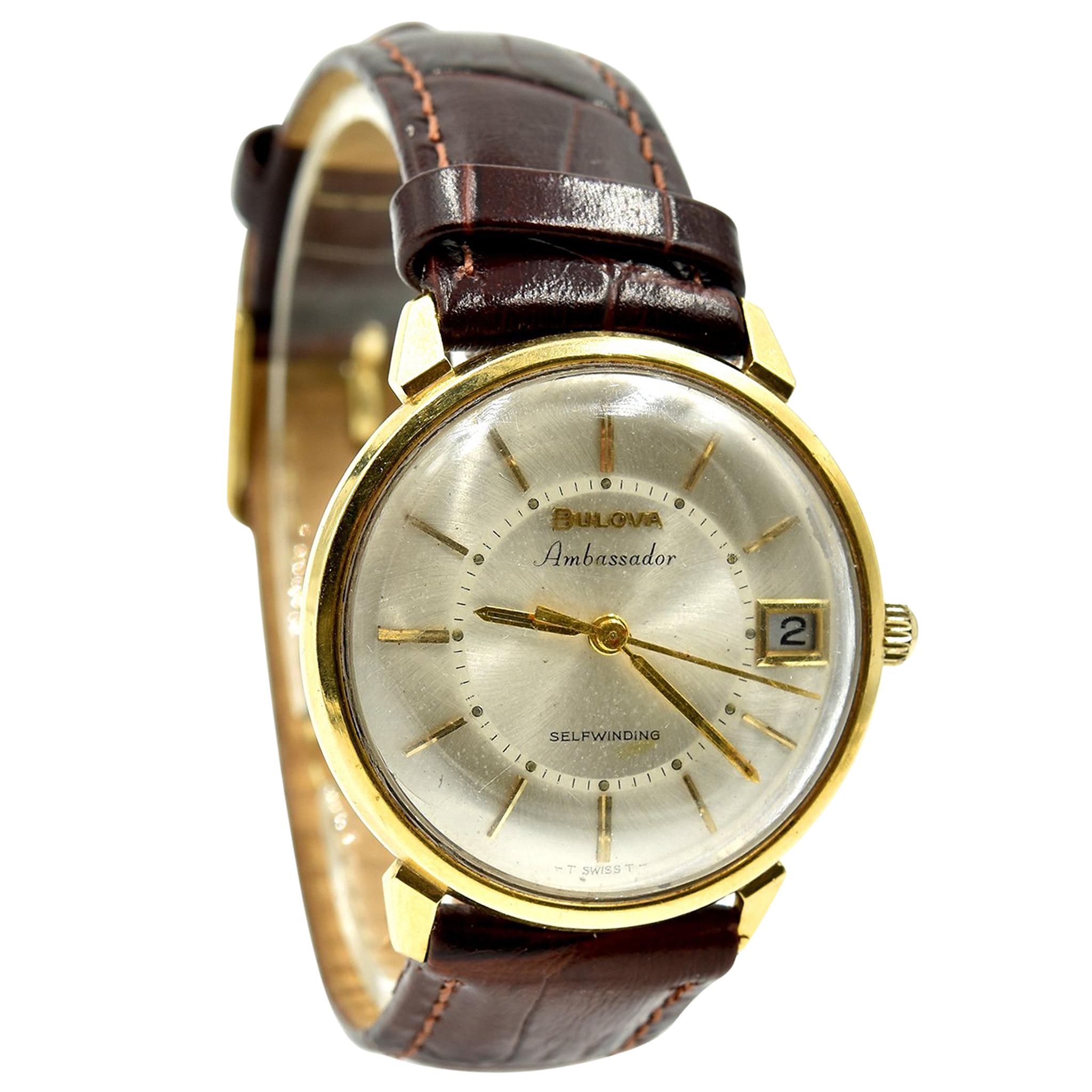 Men's 18 Karat Yellow Gold Bulova Automatic Watch