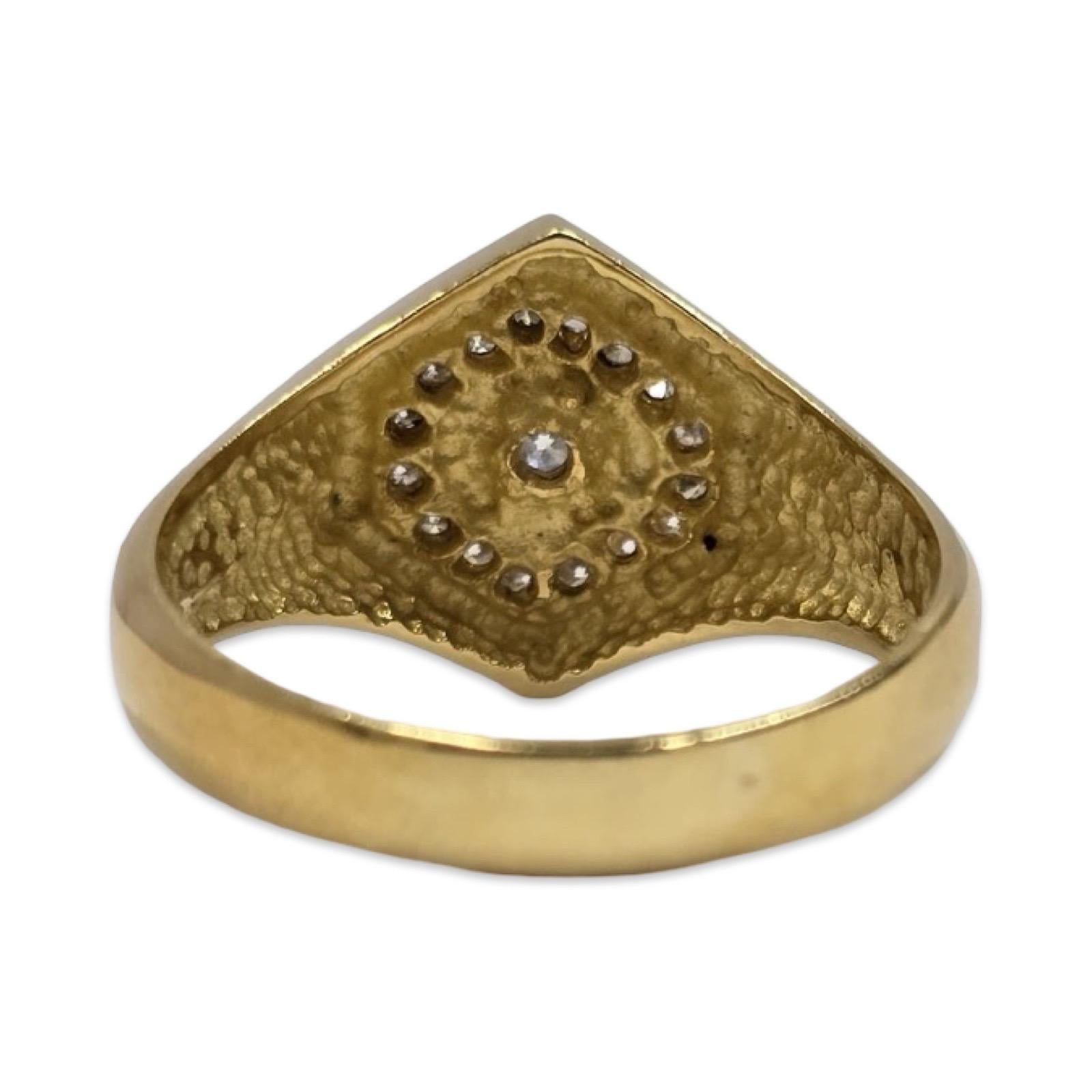 da uomo o donna Anello da uomo con diamante esagonale da 0,44tcw in oro 18 carati in vendita