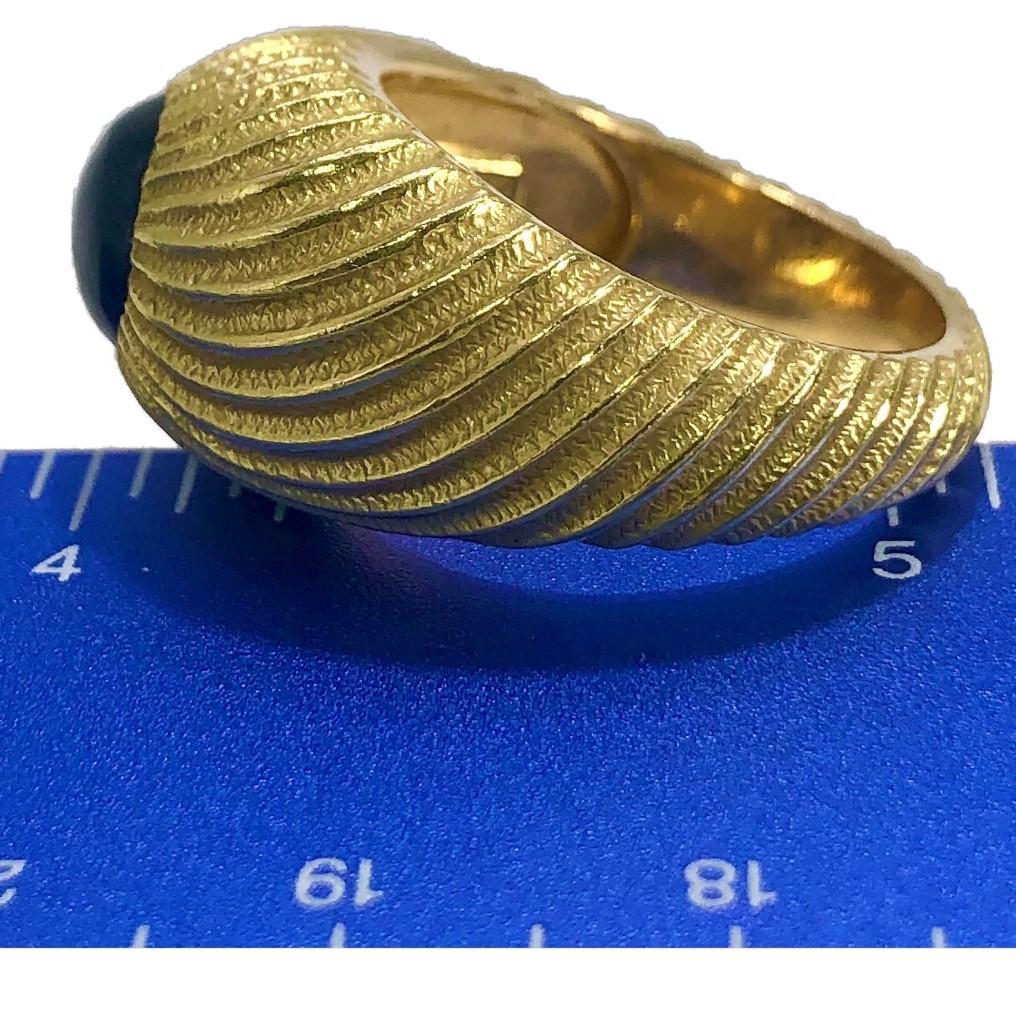 Men's 18K Gold Tiffany & Co. Schlumberger Lapis-Lazuli Cabochon Ring 2