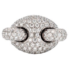 Anello da uomo in oro bianco 18 carati 1,90ct Micro Pave Diamond Marin A Link Gucci