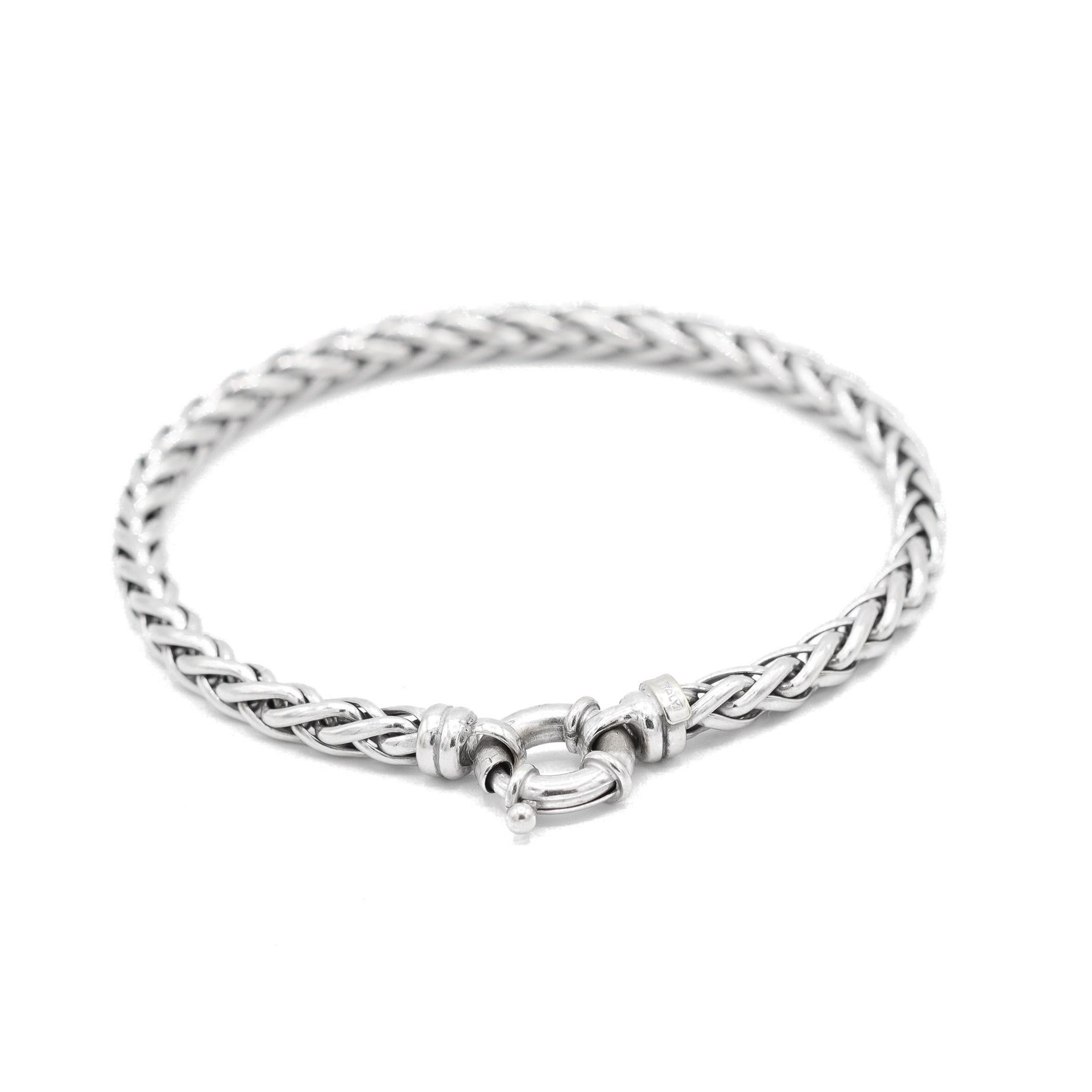 Herrenarmband aus 18K Weißgold Curb Link im Zustand „Hervorragend“ in Houston, TX