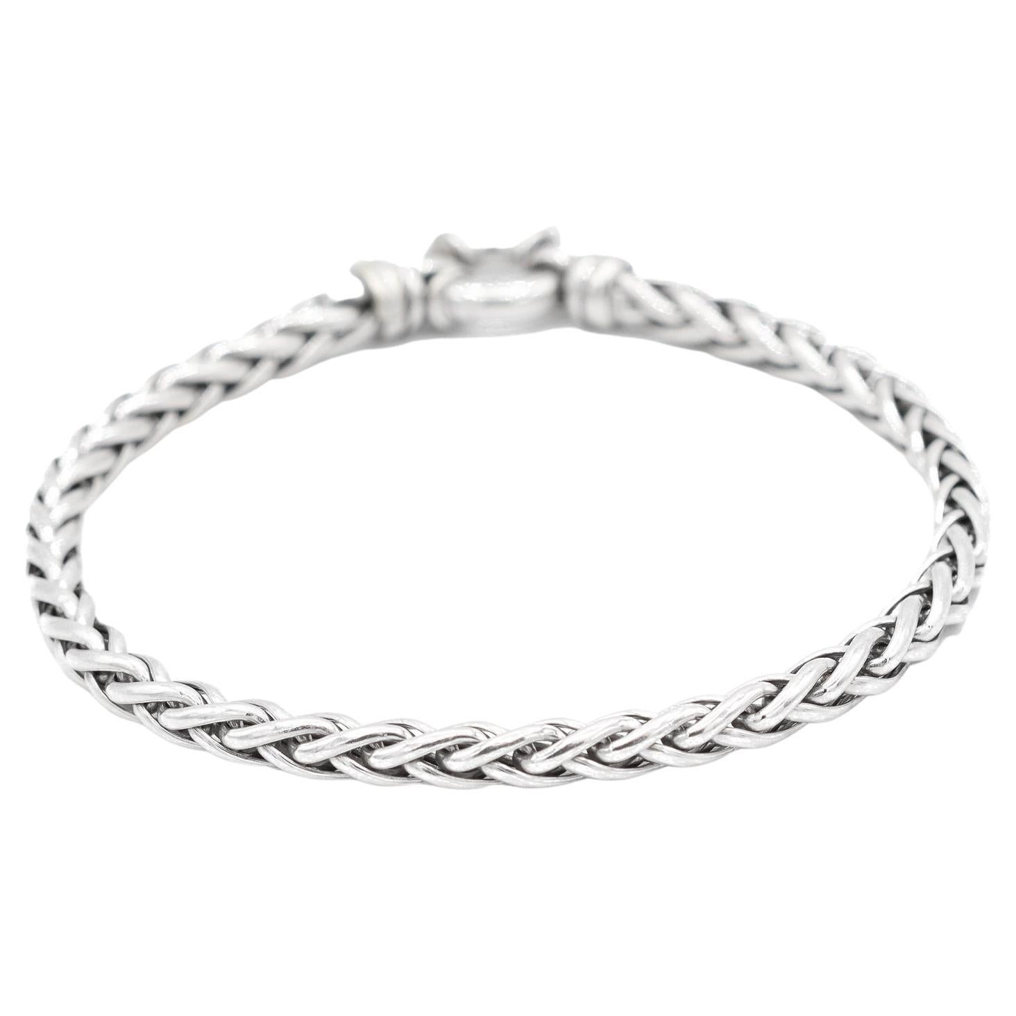 Herrenarmband aus 18K Weißgold Curb Link