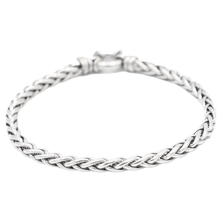 Men's 18K White Gold Curb Link Bracelet For Sale at 1stDibs