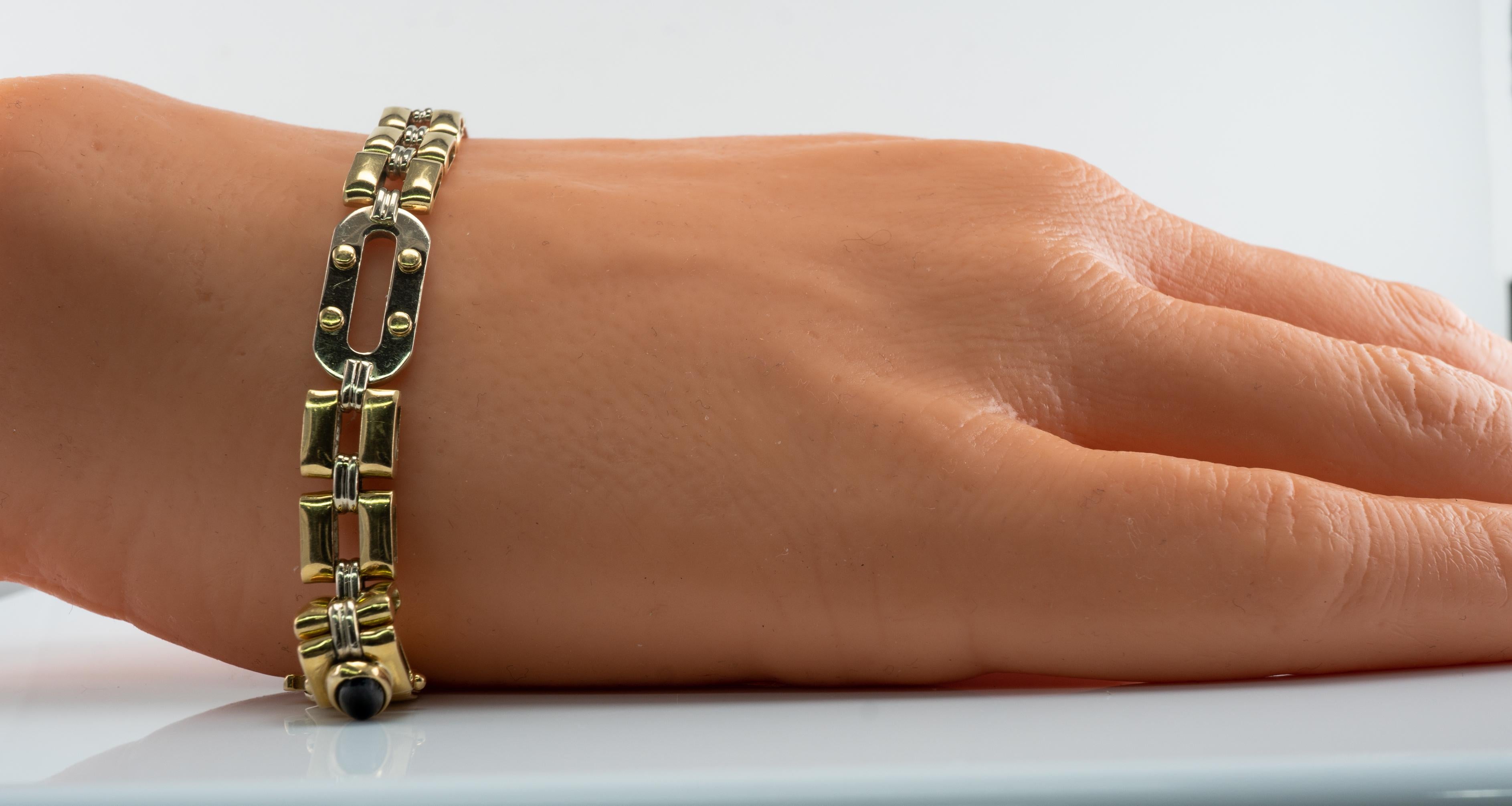 Pulsera para hombre de oro amarillo y blanco de 18 quilates 29 gramos 8,25