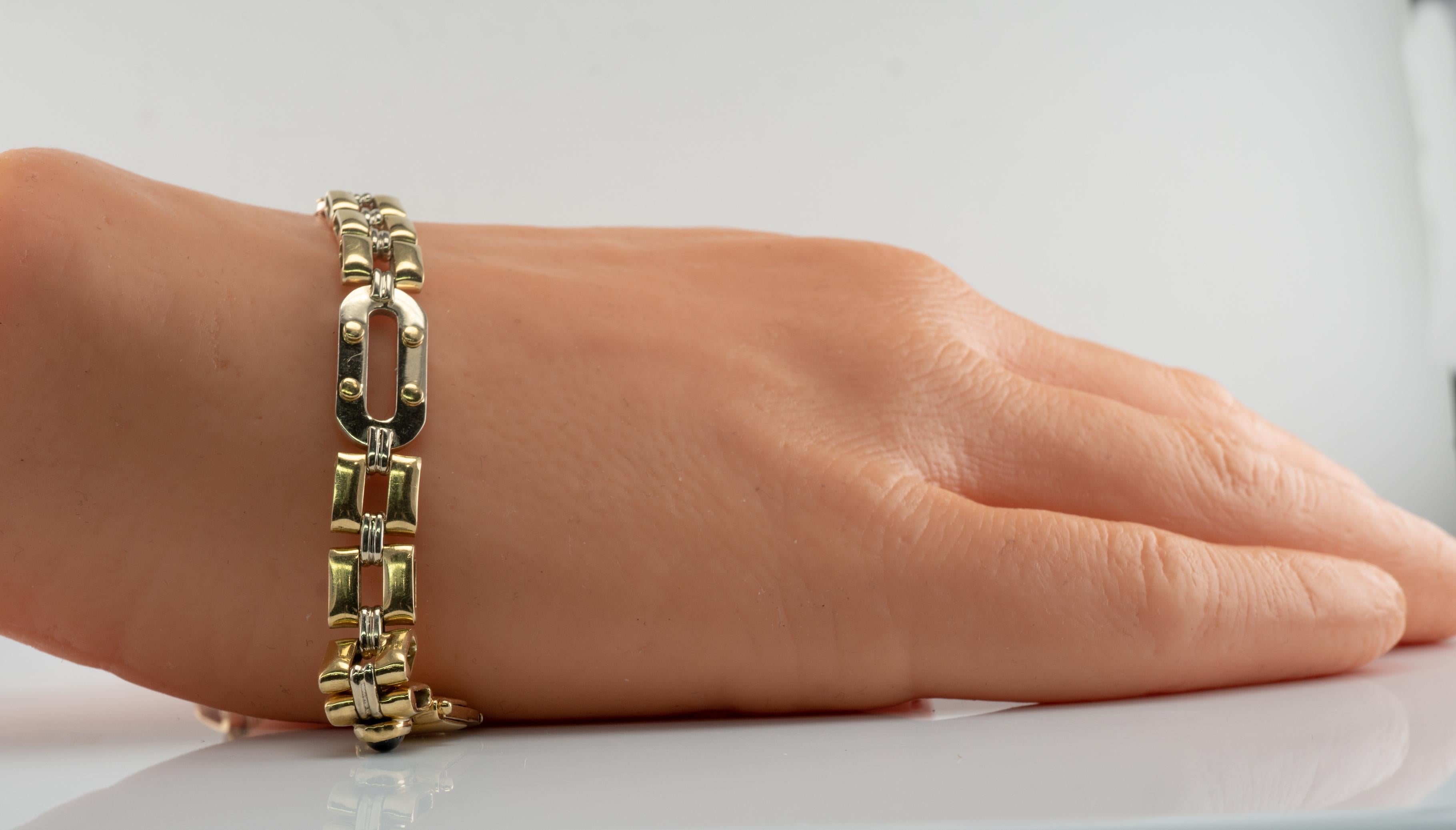 Pulsera para hombre de oro amarillo y blanco de 18 quilates 29 gramos 8,25