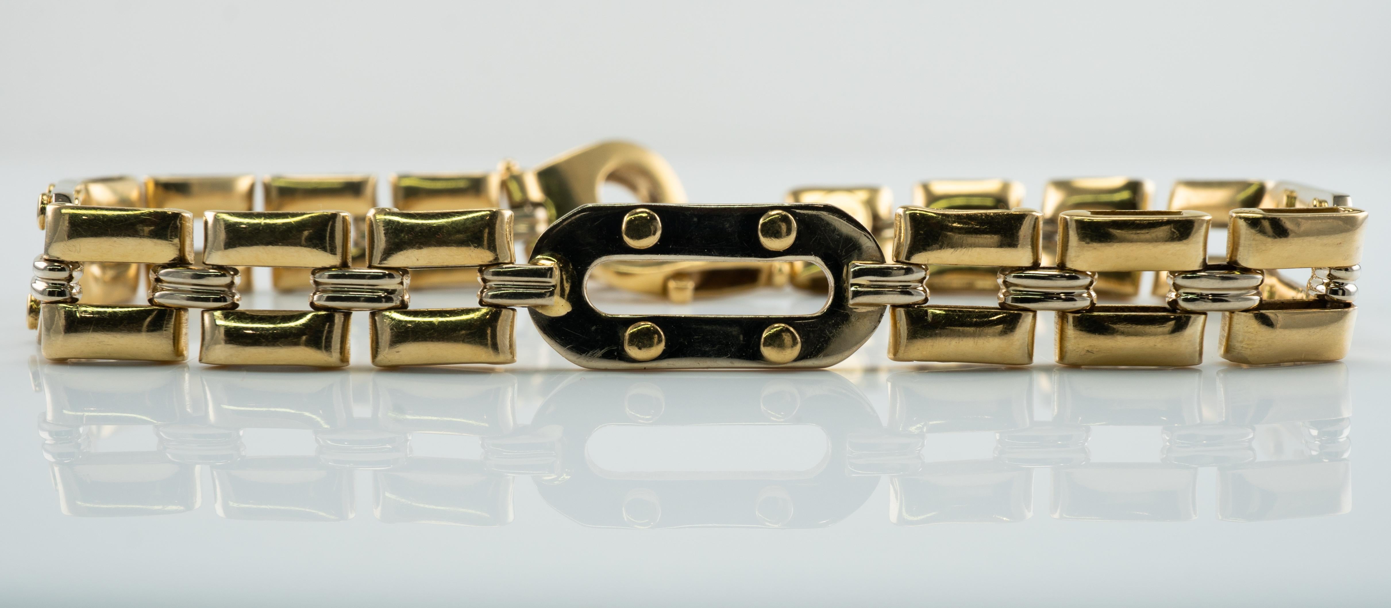 Pulsera para hombre de oro amarillo y blanco de 18 quilates 29 gramos 8,25