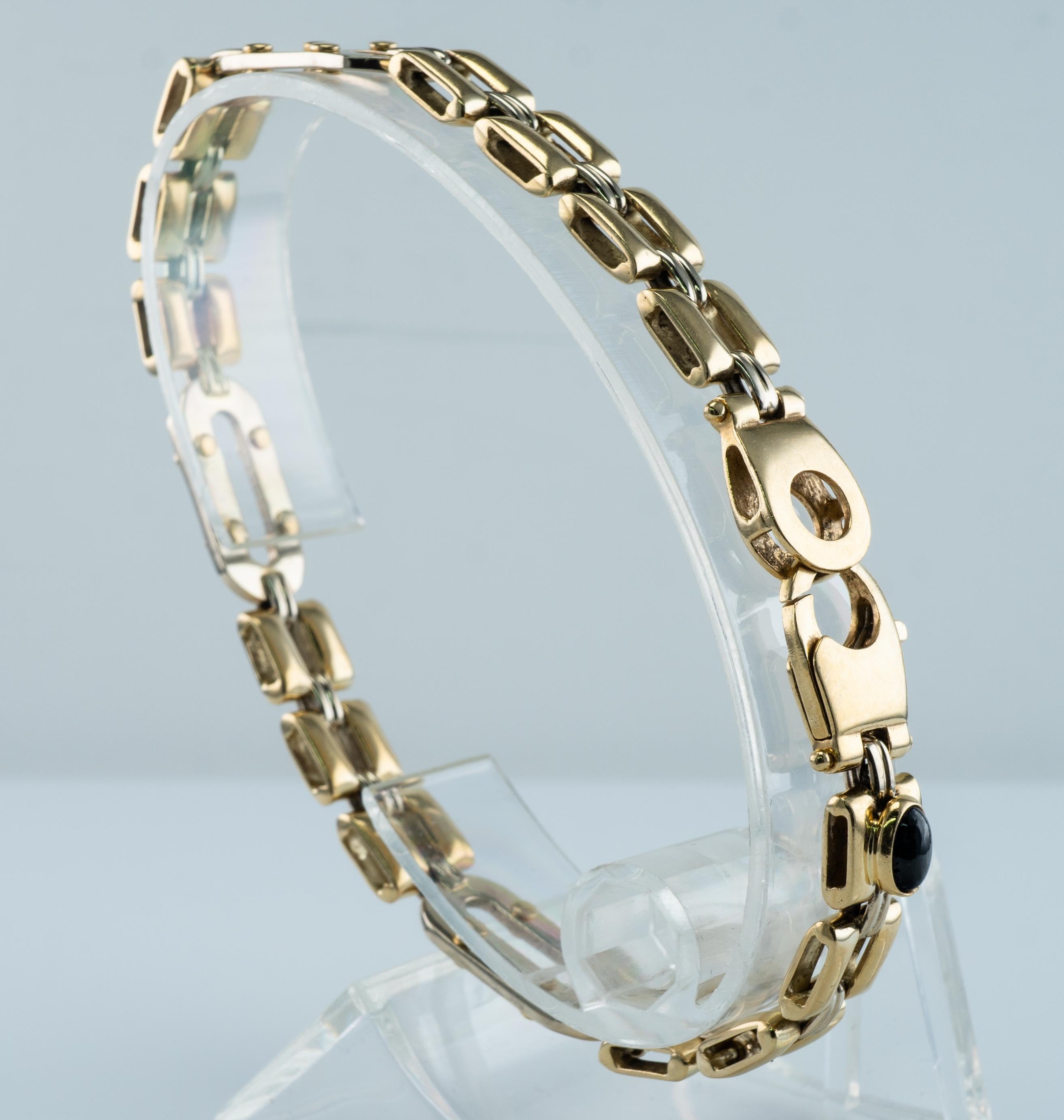 De los hombres Pulsera para hombre de oro amarillo y blanco de 18 quilates 29 gramos 8,25