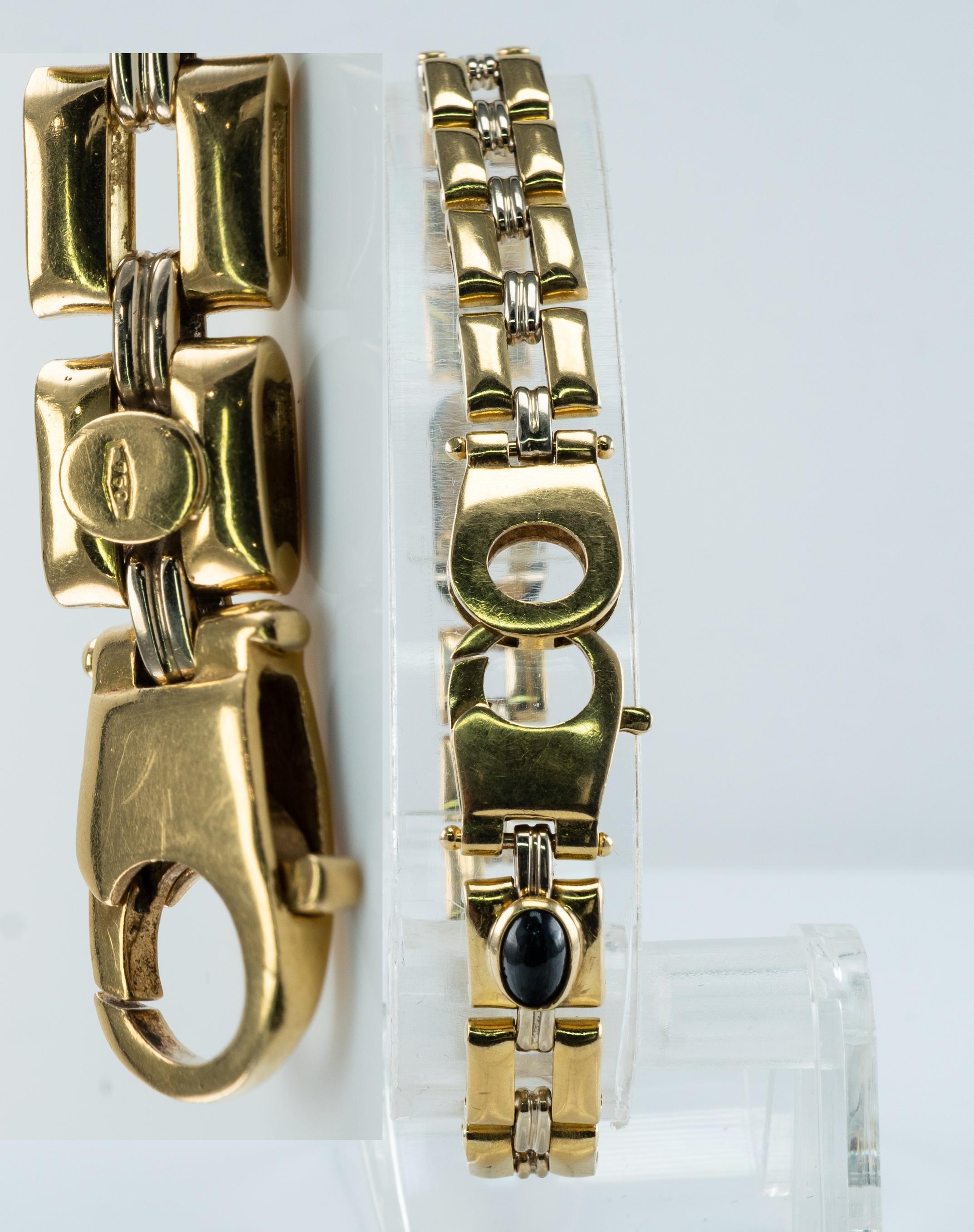 Pulsera para hombre de oro amarillo y blanco de 18 quilates 29 gramos 8,25