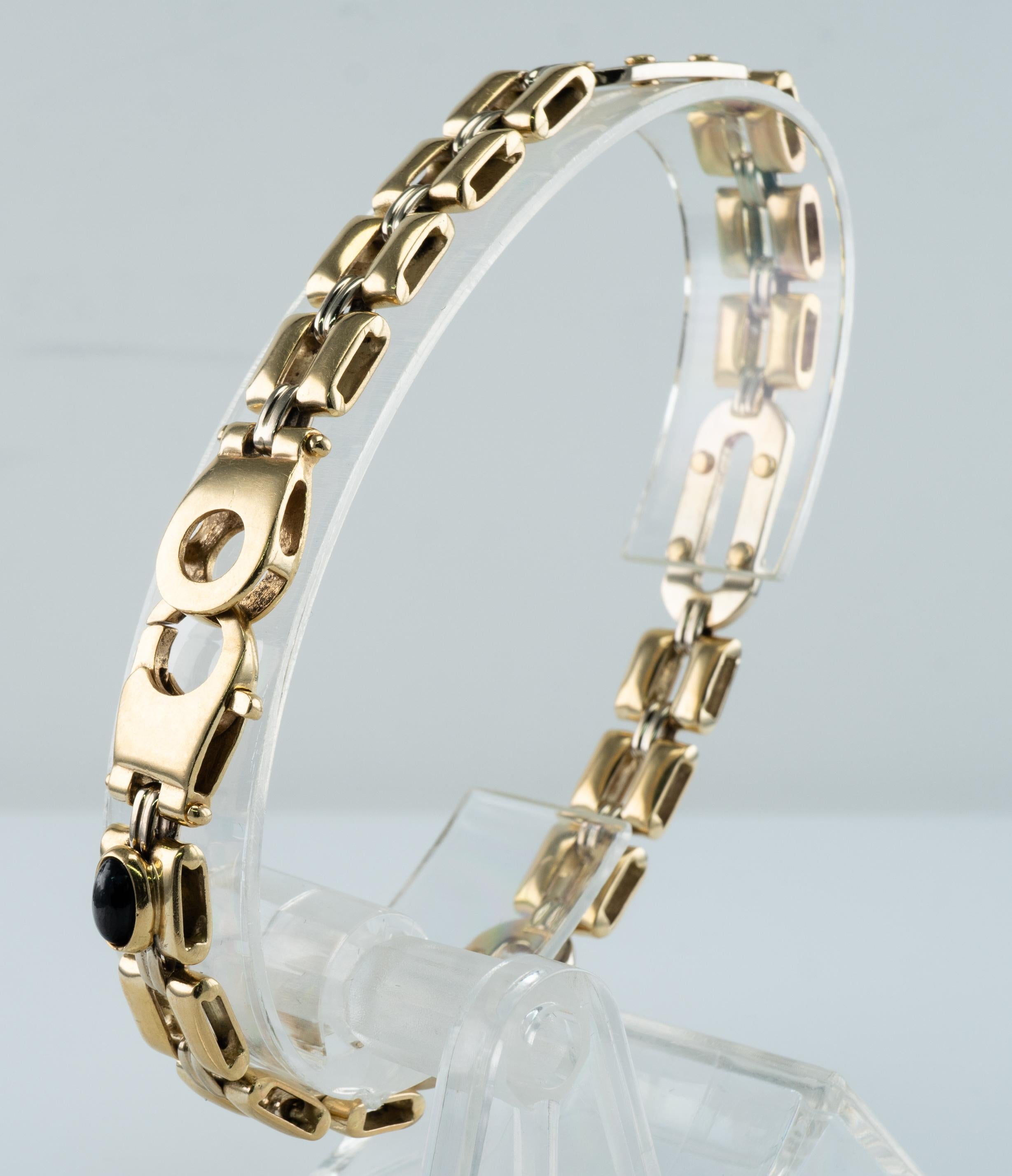 Pulsera para hombre de oro amarillo y blanco de 18 quilates 29 gramos 8,25