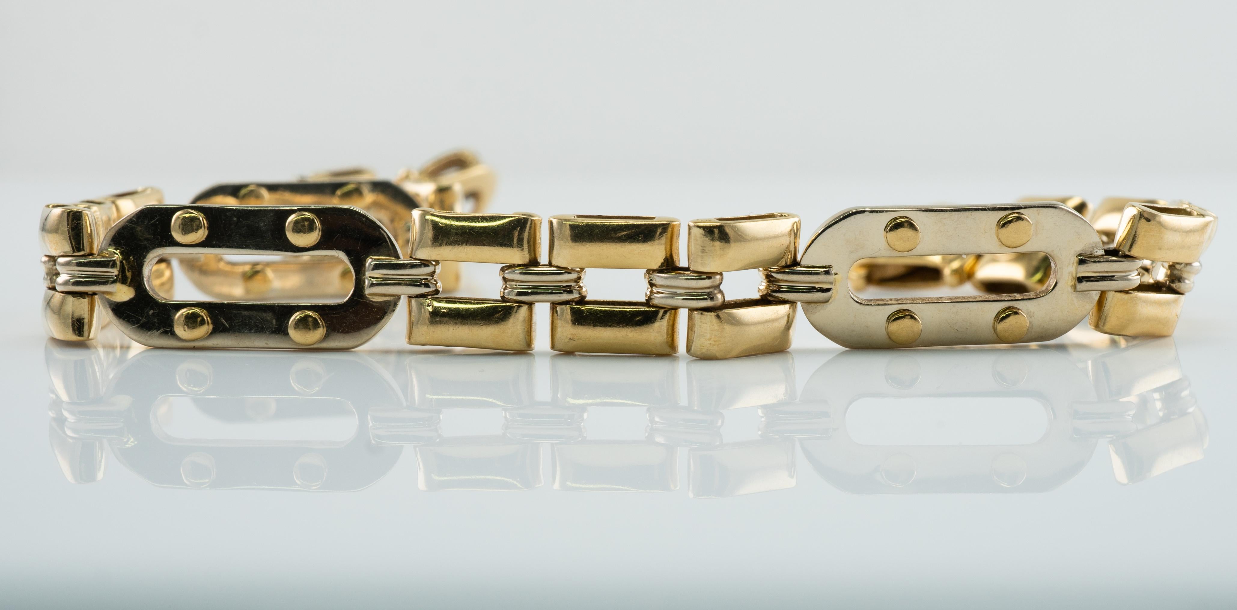 Pulsera para hombre de oro amarillo y blanco de 18 quilates 29 gramos 8,25