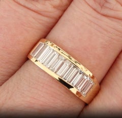 Men’s 18K Yellow Gold 1.5 Carat Diamond Baguette Band Channel Set