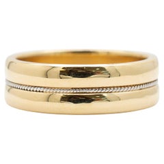 Men’s 18K Yellow Gold Cable Wedding Band