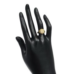 Men’s 18K Yellow Gold Diamond Cushion Cluster Pinky Ring