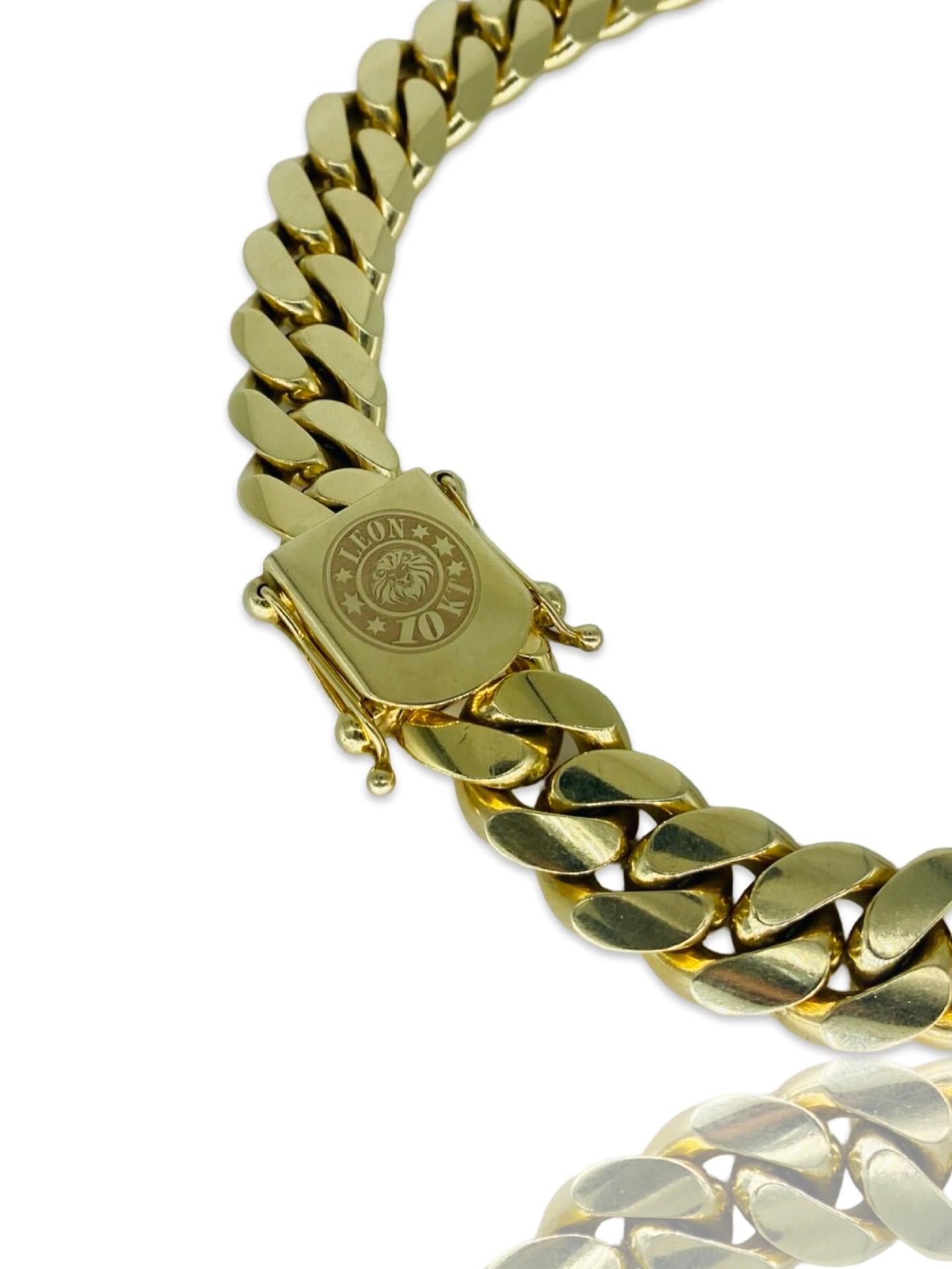 Men’s 18mm Miami Cuban Link Chain 10k Solid Gold 24 Inch 4