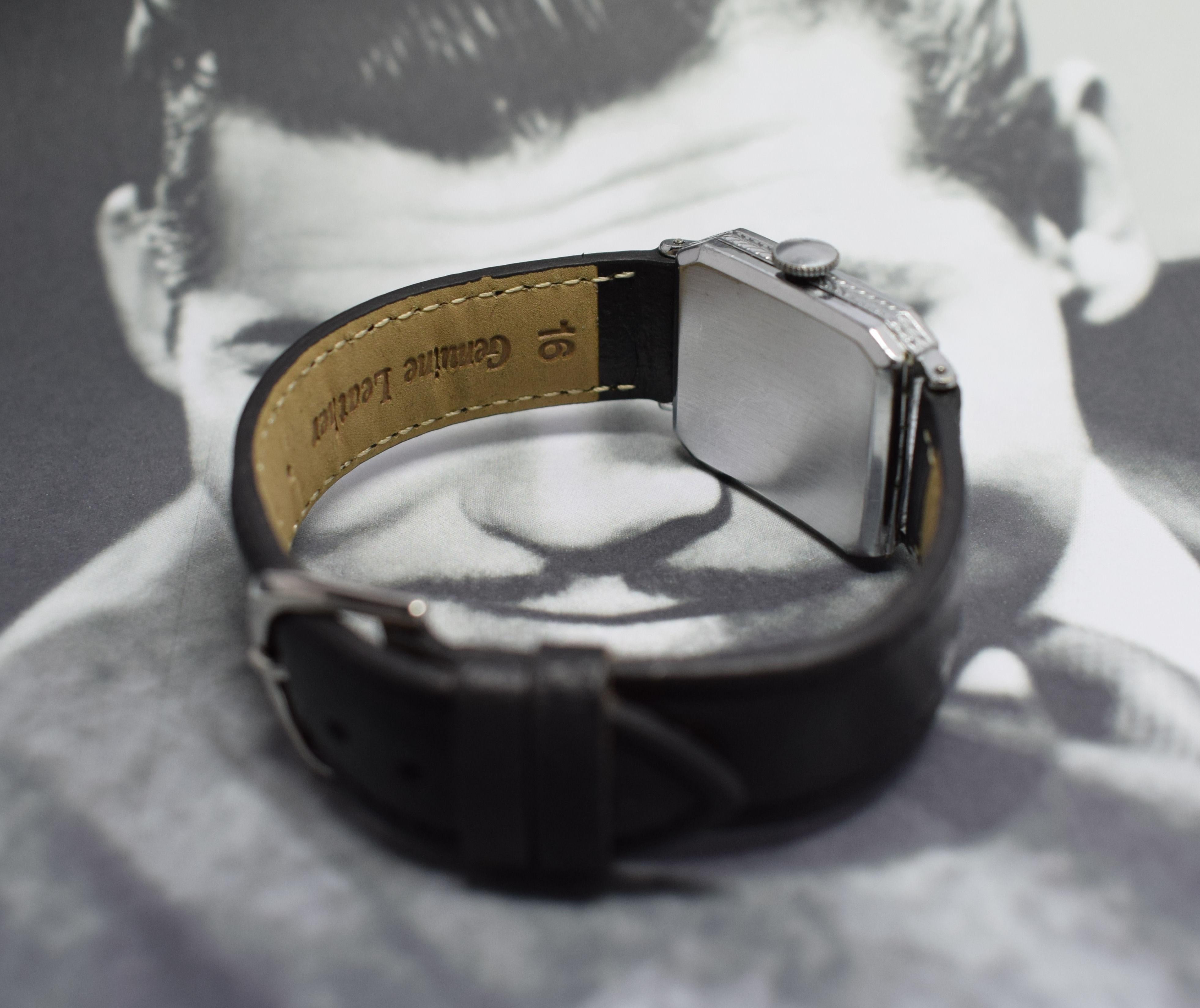 Men's 1928 Art Deco 14 Karat Gold Filled Bulova Wristwatch In Good Condition In Westward ho, GB