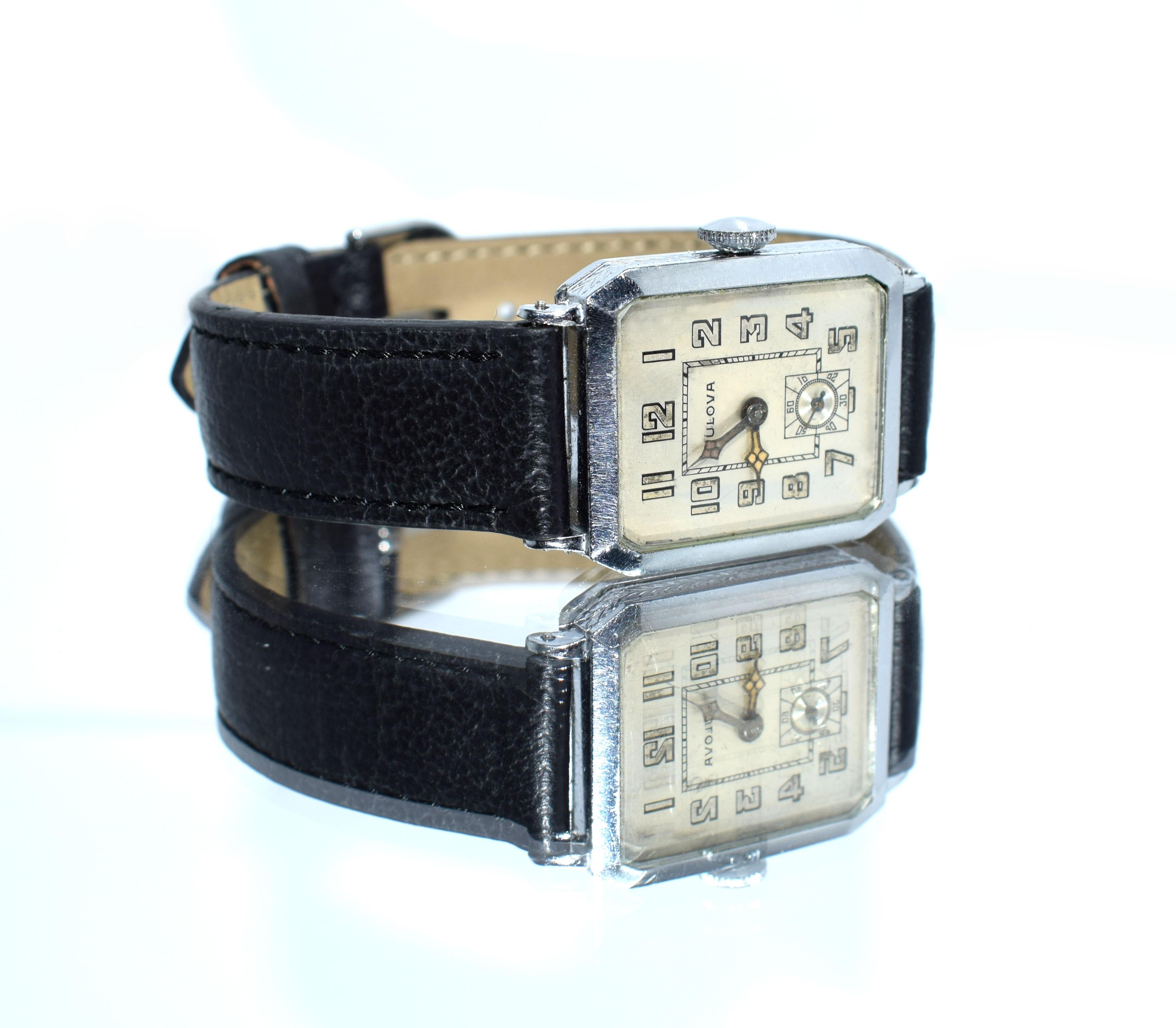 Men's 1928 Art Deco 14 Karat Gold Filled Bulova Wristwatch 3
