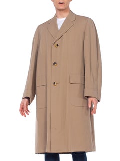 1950S CHESTER BARRIE Khaki Wool Gabardine  Men's Bespoke Coat